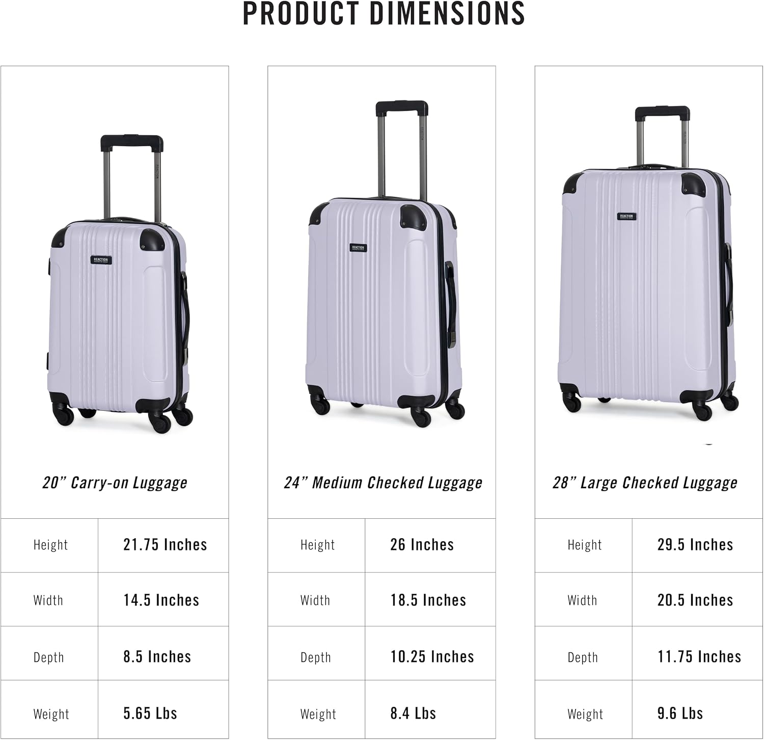 Kenneth Cole REACTION Out of Bounds Lightweight Hardshell 4-Wheel Spinner Luggage, Teal, 20-Inch Carry On