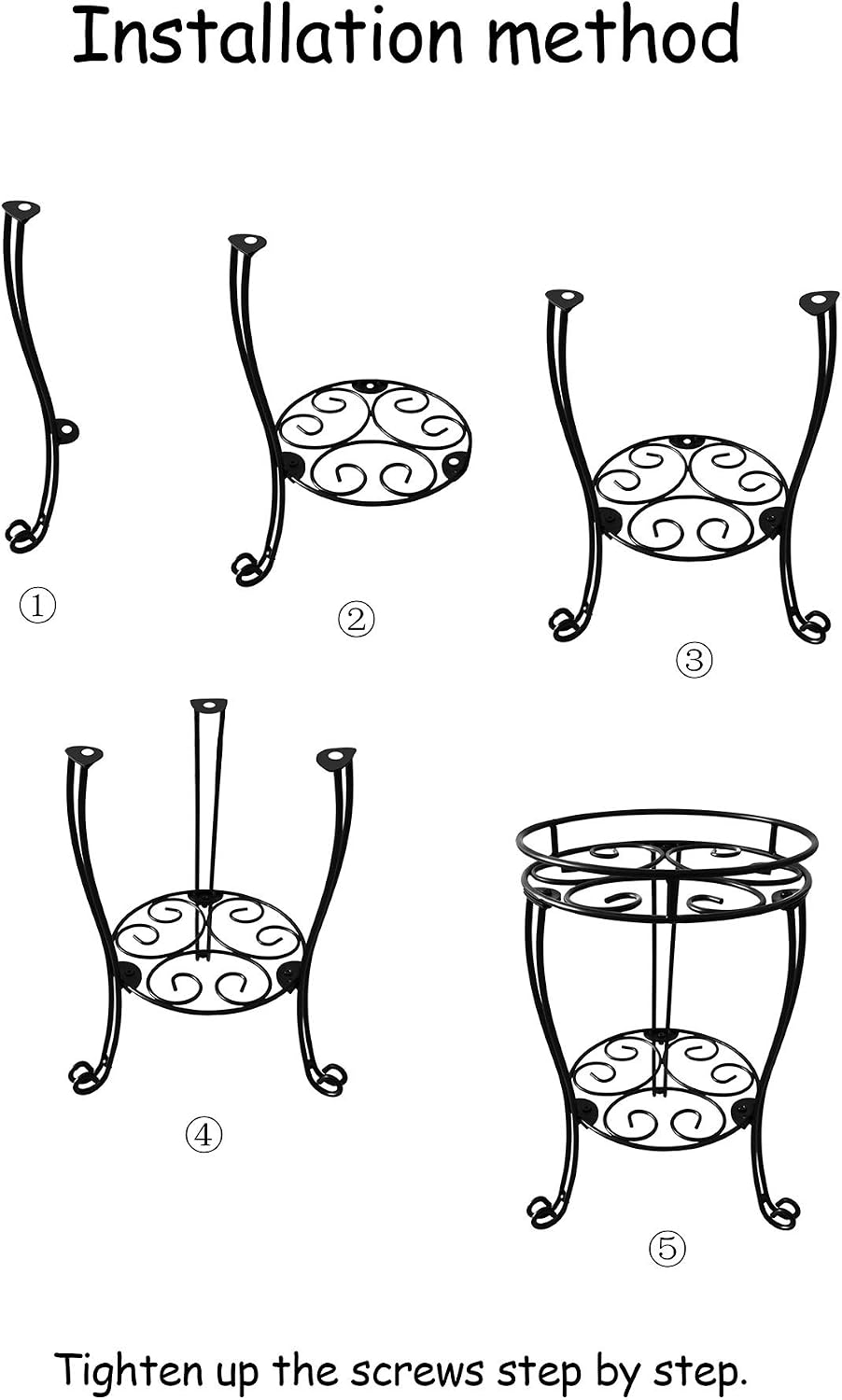 TREEZITEK 11.8 inches Diameter Tall Metal Plant Stand for Indoor or Outdoor, Heavy Duty Flower Pot Stand Rack Holds Big Heavy Plants