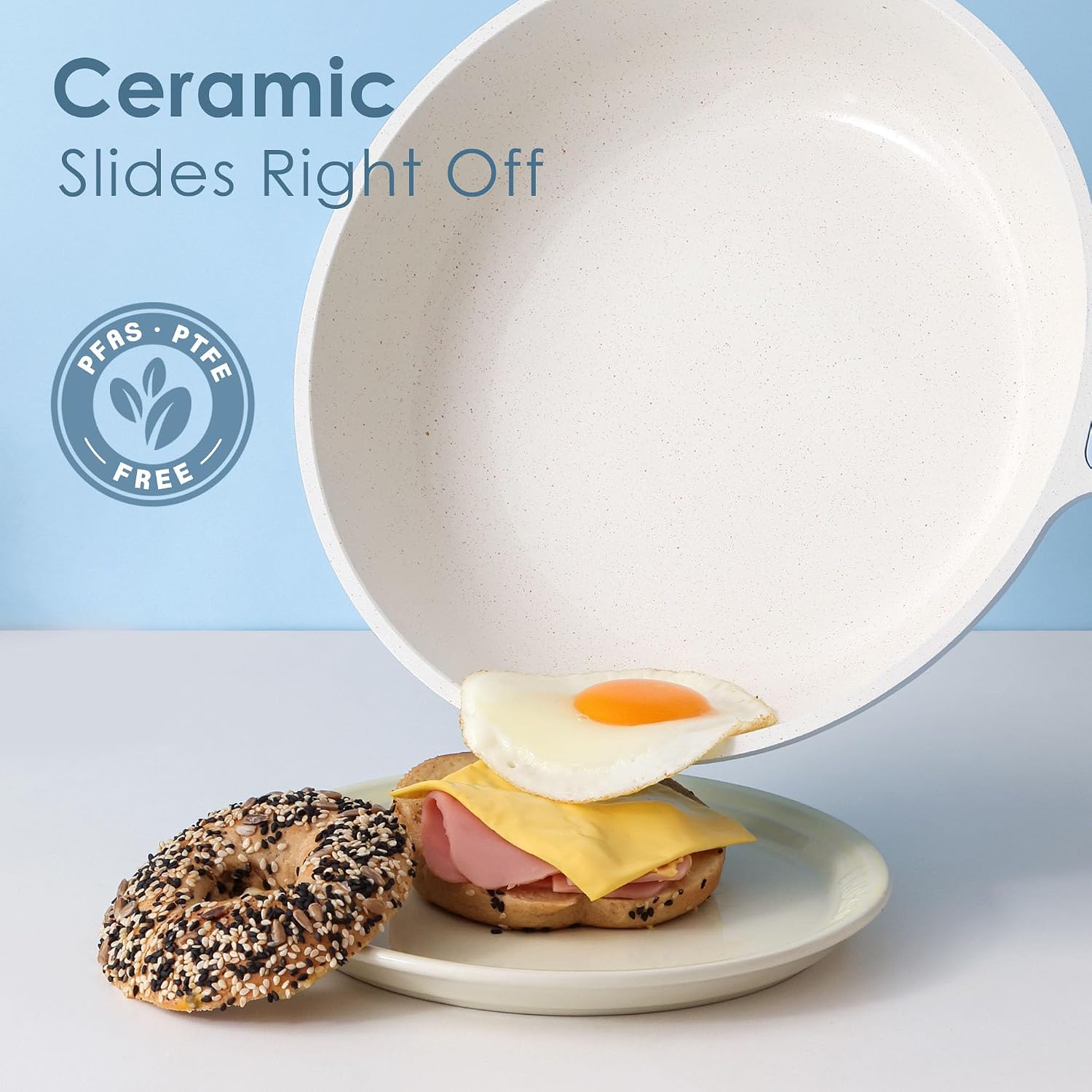 SENSARTE Nonstick Frying Pan Skillet, Swiss Granite Coating Omelette Pan, Healthy Stone Cookware Chef's Pan