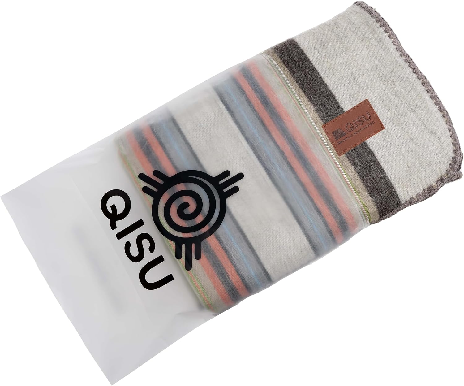 QISU Alpaca Wool Blanket Throw | Large, Beautiful, Warm, Variegated | 85 x 65 inches | Ultra-Soft, Hypoallergenic and Breathable | Non-Itchy or Scratchy Fabric (Green Variegated)