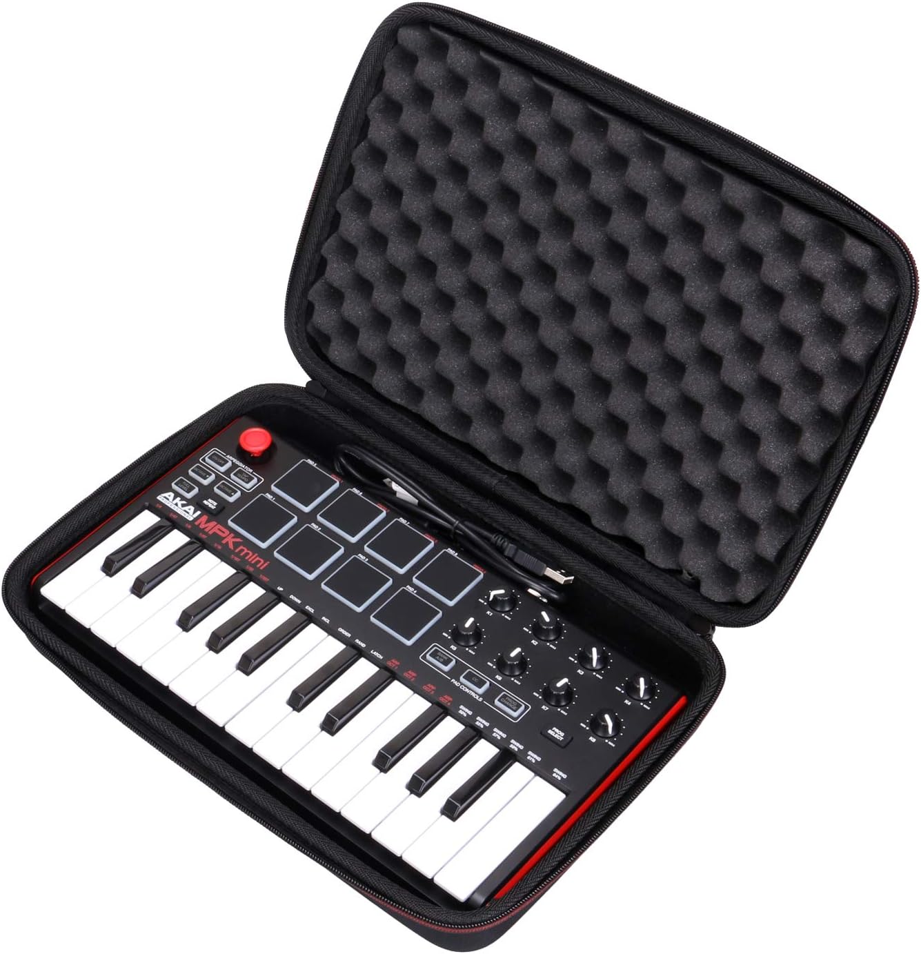 LTGEM Case Compatible with Akai Professional MPK Mini MK3 / MPK Mini Play MK3 25 Key USB MIDI Keyboard Controller, Black+Gray(Case Only)