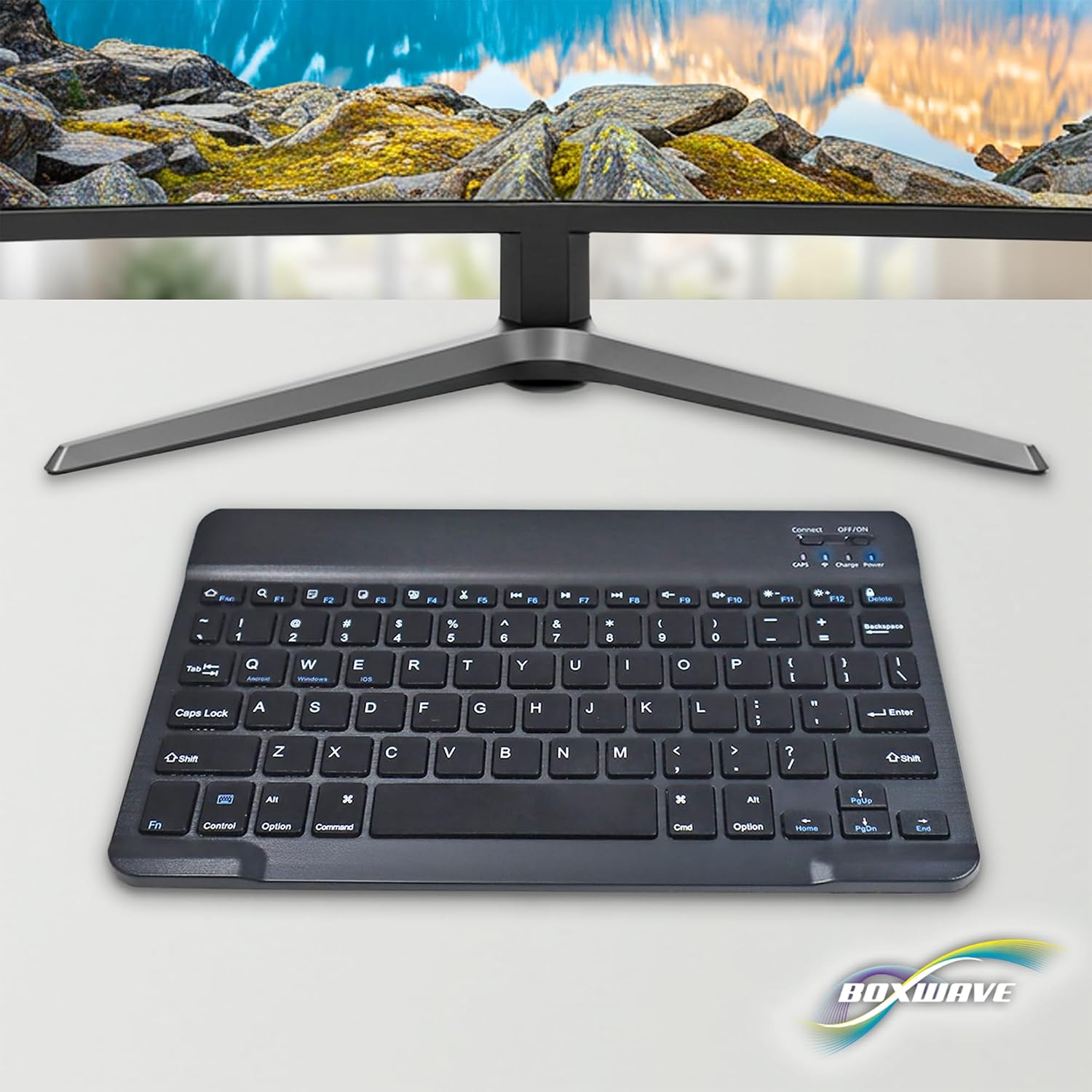 BoxWave Keyboard Compatible with Motorola Bravo MB520 - SlimKeys Bluetooth Keyboard, Portable Thin with Chiclet-Style Keys - Jet Black