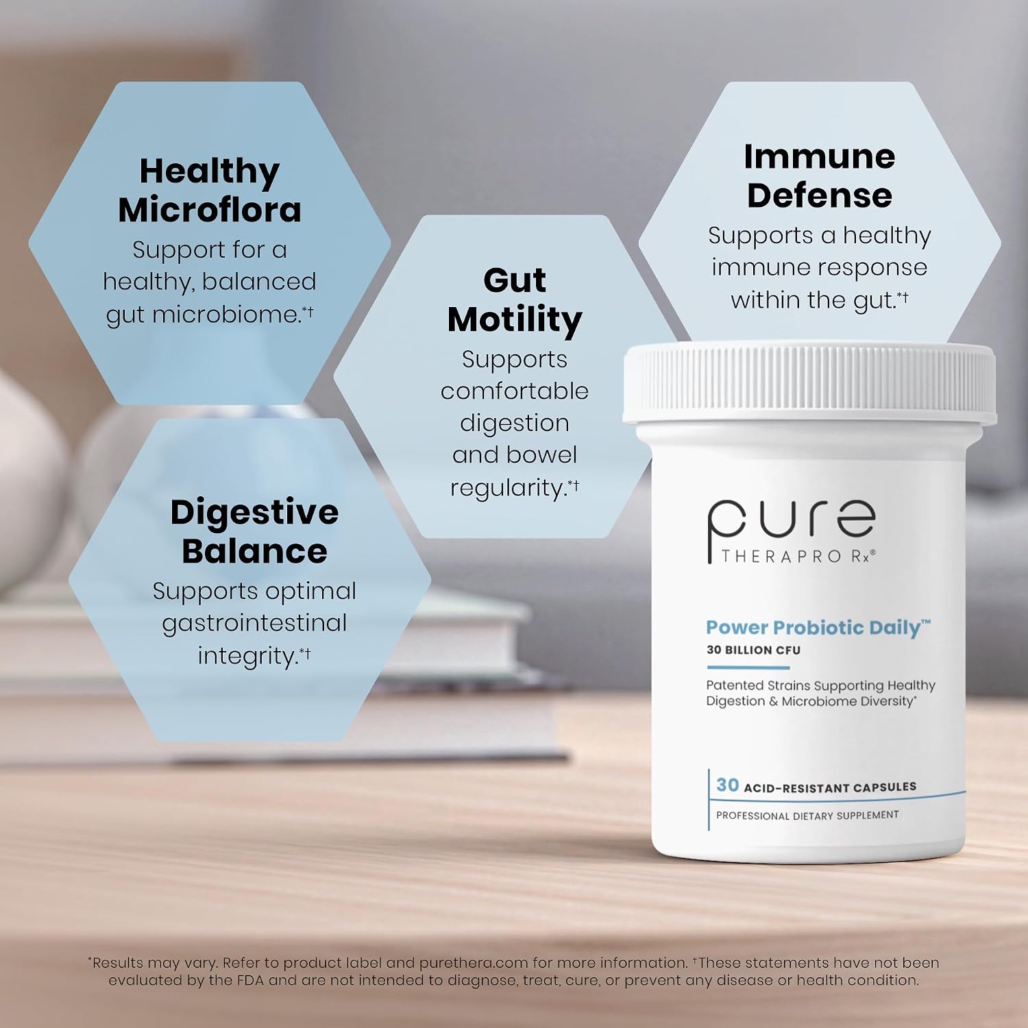 Power Probiotic Daily, 30 Billion CFU, 30 Capsules | 4-Strain Blend, Acid-Resistant Capsules, No Refrigeration Required, For Men & Women, 30 Servings