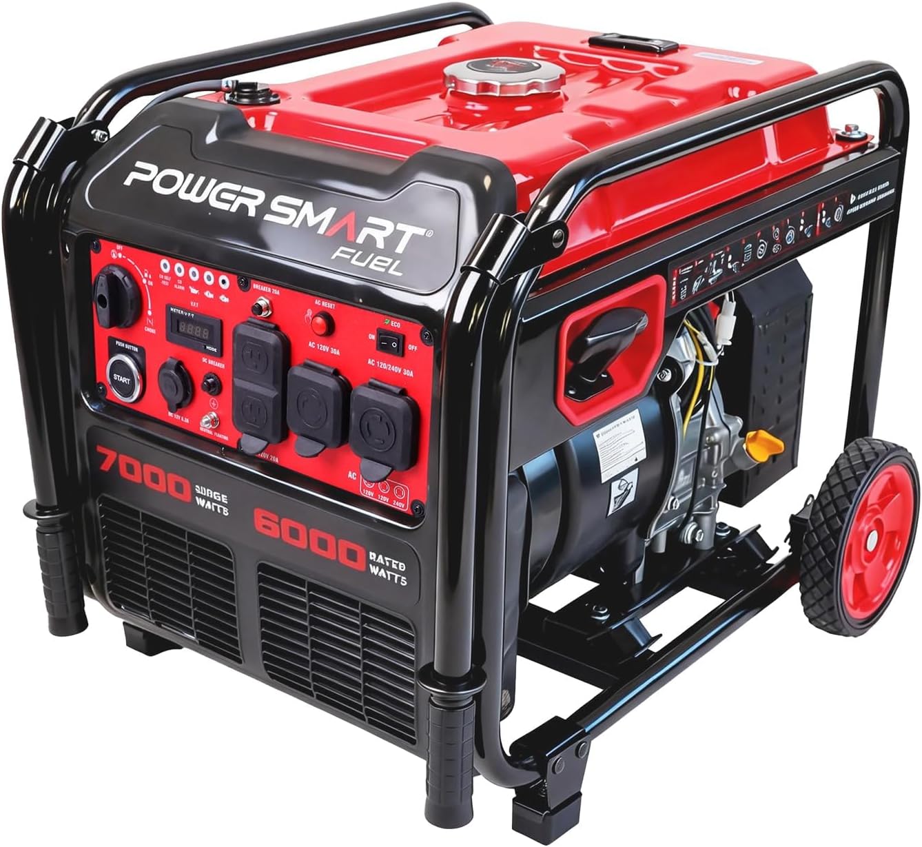 PowerSmart 4400-Watt Open Frame Inverter Generator, Gas Powered, CO-Sensor, Lightweight & Quiet for Home Use and Emergency Backup, Camping, EPA Compliant