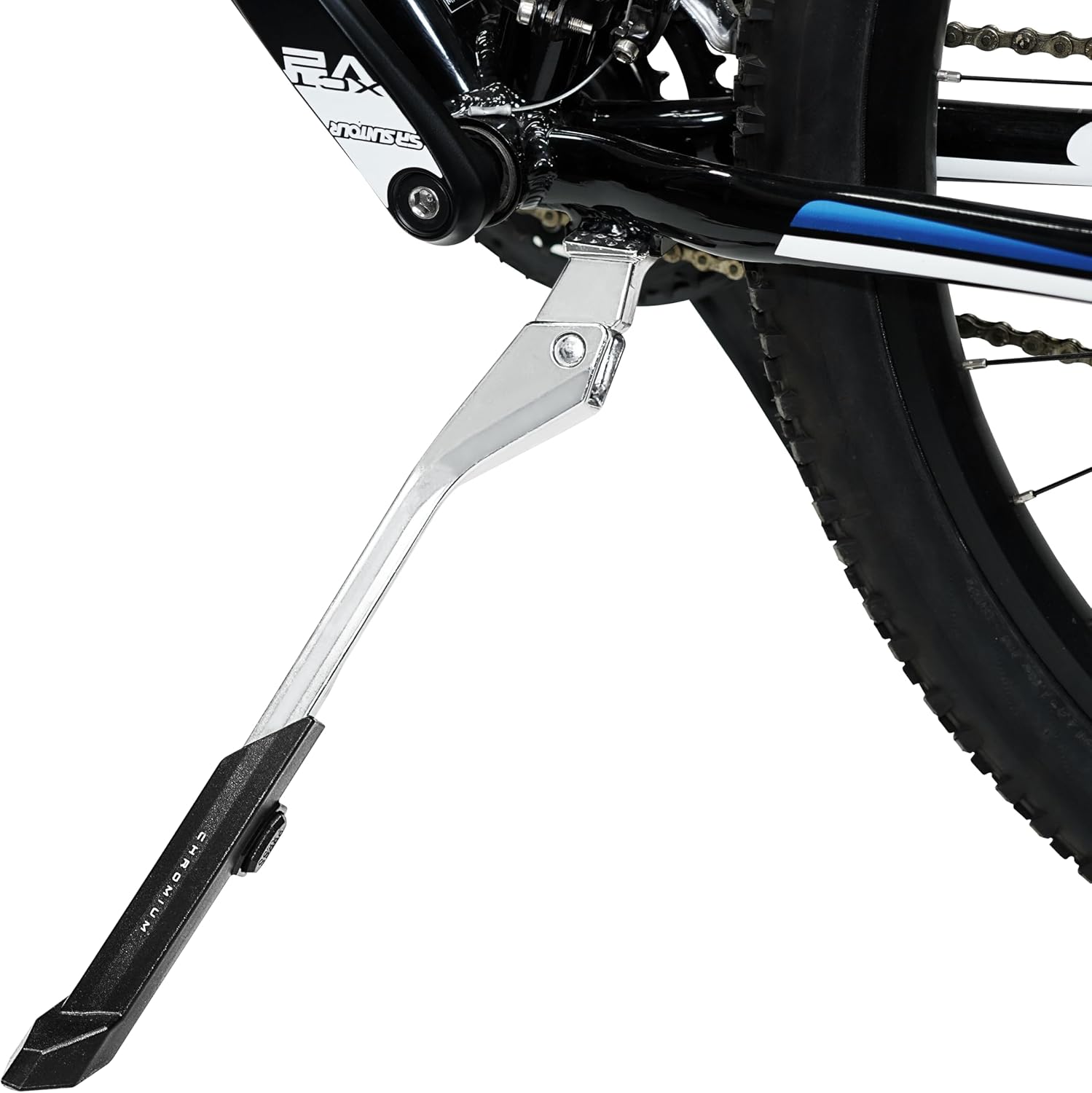 BV Bicycle Kickstand for 24”-28” - Adjustable Bikes Kickstand for Adult Bike with Non-Slip Foot & Spring-Loaded Latch for Stable Any-Angle Stance (Silver, Regular Duty)