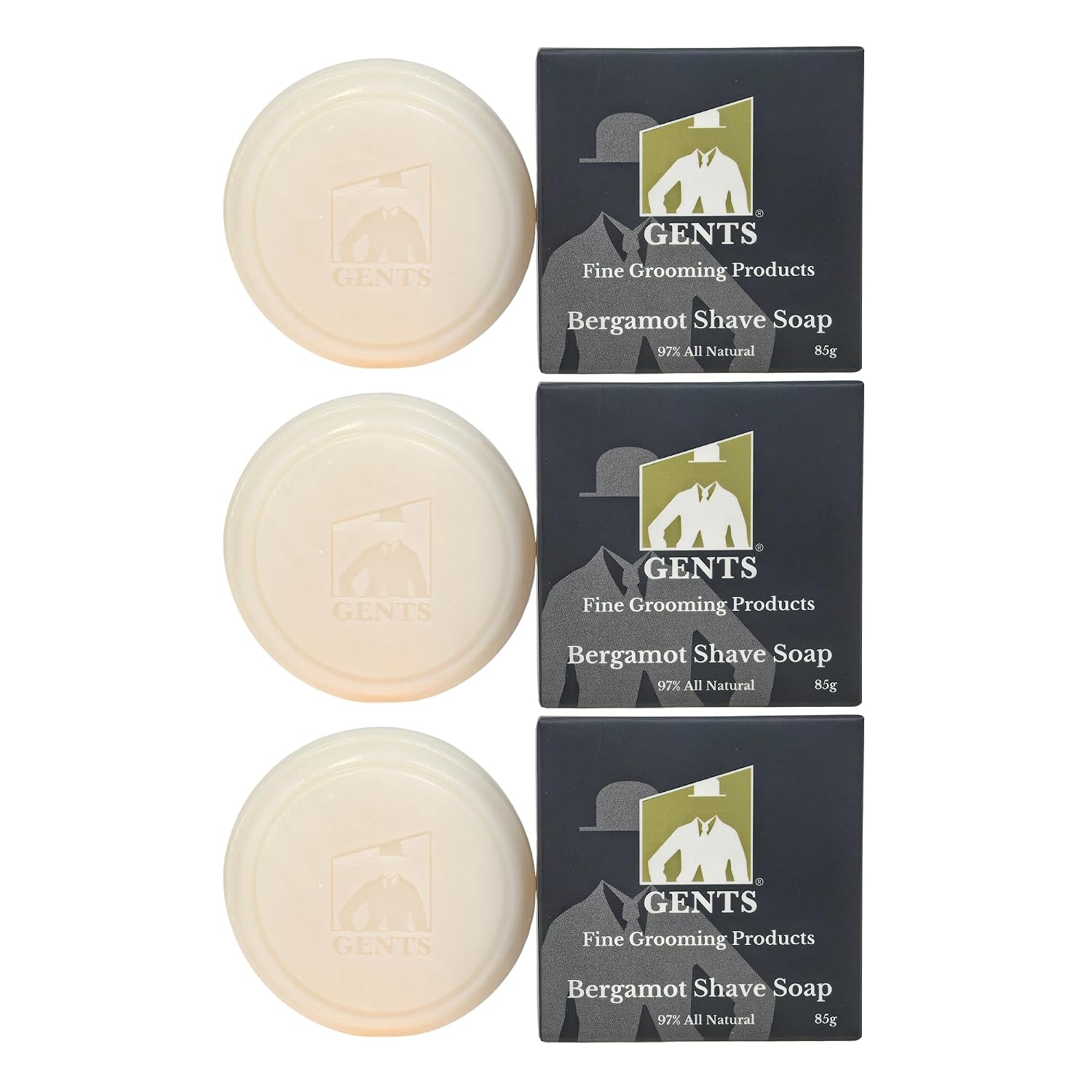 GENTS Men’s Shave Soap, 97% Natural Cedar Pine Scent, Rich Lather Wet Shaving, Traditional Shaving Soap for Men, 3oz Puck