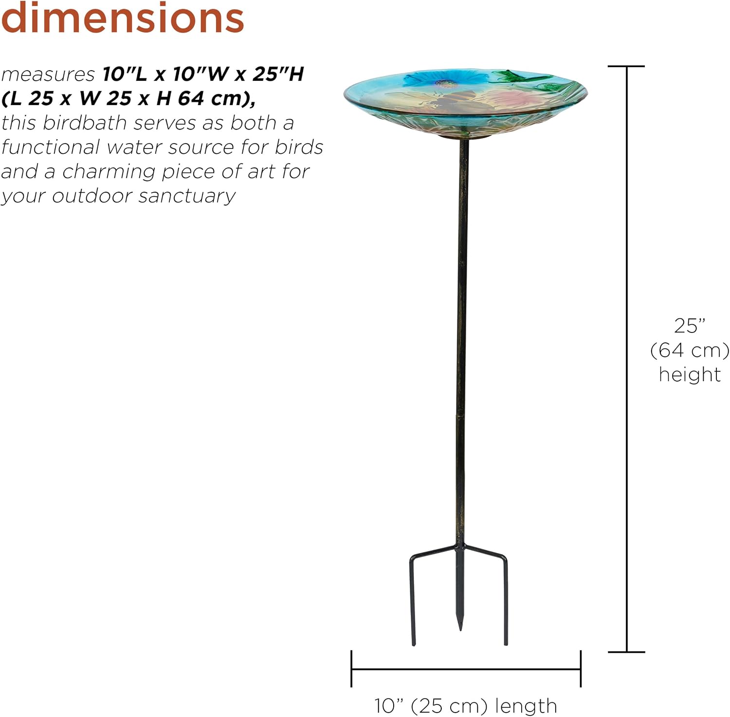 Alpine Corporation 25" Tall Outdoor Birdbath with Planter Pedestal Yard Statue, Stunning Garden Accent, 15" Round, Green