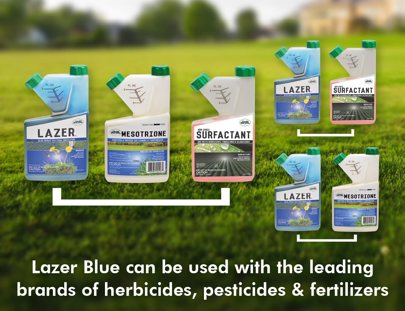 Liquid Harvest Lazer Blue Concentrated Spray Pattern Indicator 8 Ounces Perfect Weed Dye, Herbicide Fertilizer Marking Turf Mark and Marker
