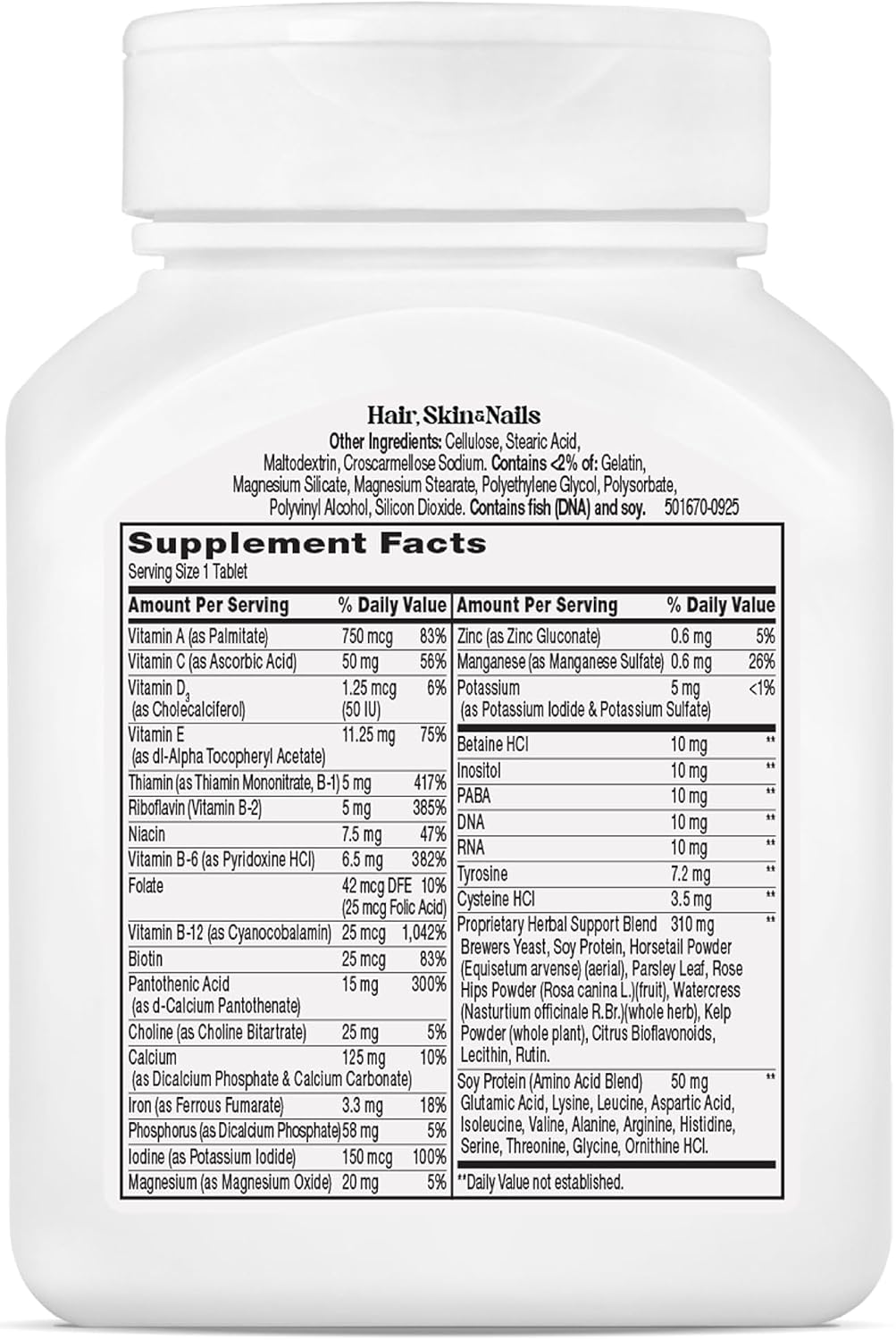 21st Century Hair, Skin and Nails Advanced Formula Caplets, 50 Count | Advanced Hair, Skin & Nails Formula with Vitamins, Minerals & Herbs