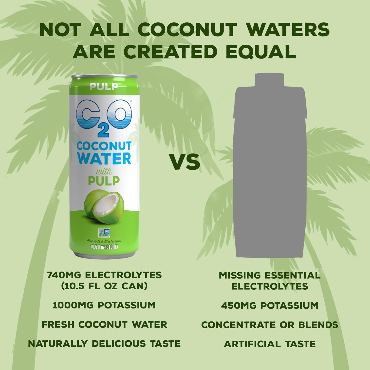 C2O - Coconut Water with Pineapple (12 Pack) - Made with Fresh Coconut Water - Plant Based - Non GMO - Canned Water - Natural Hydration, Essential Electrolytes, & Potassium - 12 Cans, 17.5 FL OZ