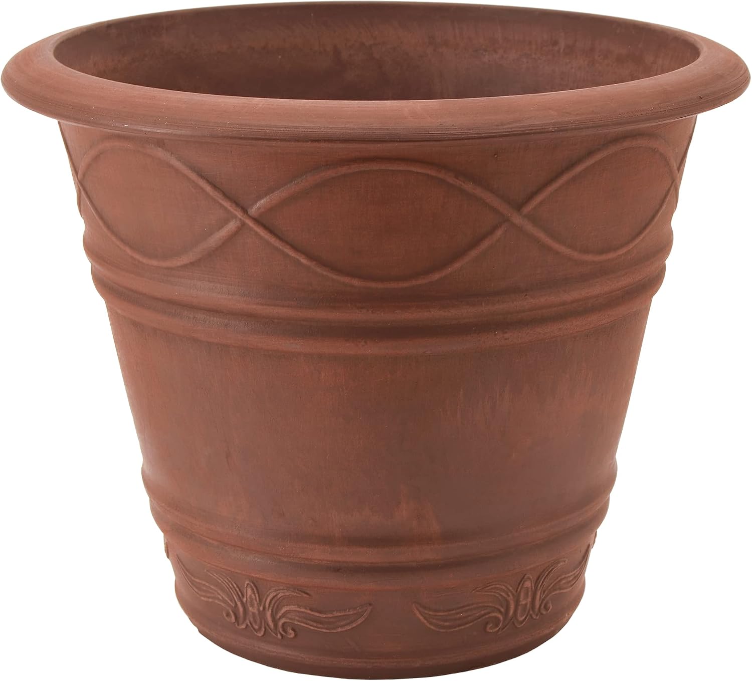 PSW Pot Collection Western Weave Planter Pot for Indoor and Outdoor Plants and Gardens, 14.5-inch, Taupe
