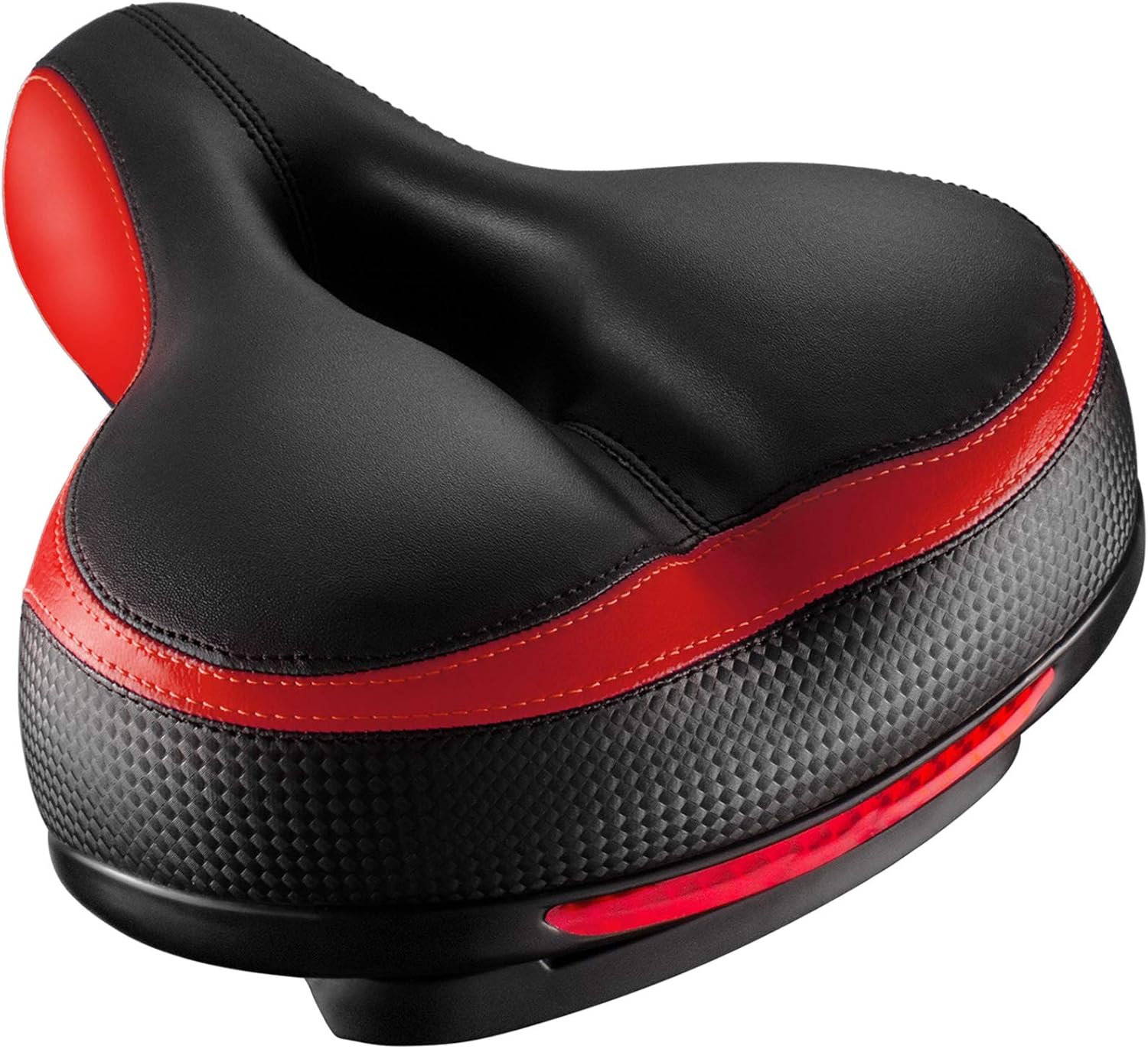 Bike Seat, Most Comfortable Bicycle Seat Dual Shock Absorbing Memory Foam Waterproof Bicycle Saddle Bike Seat Replacement with Refective Tape