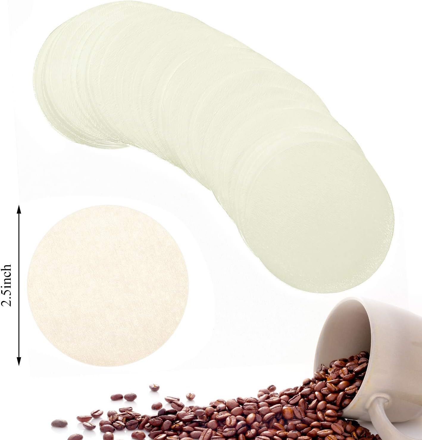 Outus 1000 Pieces Replacement Paper Filters Compatible with Aeropress Coffee Makers Round 2.5 Inch Paper Filters Disposable for Espresso Coffee