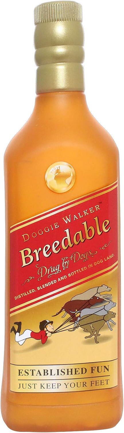SILLY SQUEAKERS Tuffy Liquor Bottle Dog Toy: Squeaky Dog Toy, Washable and Floats, Vinyl Construction