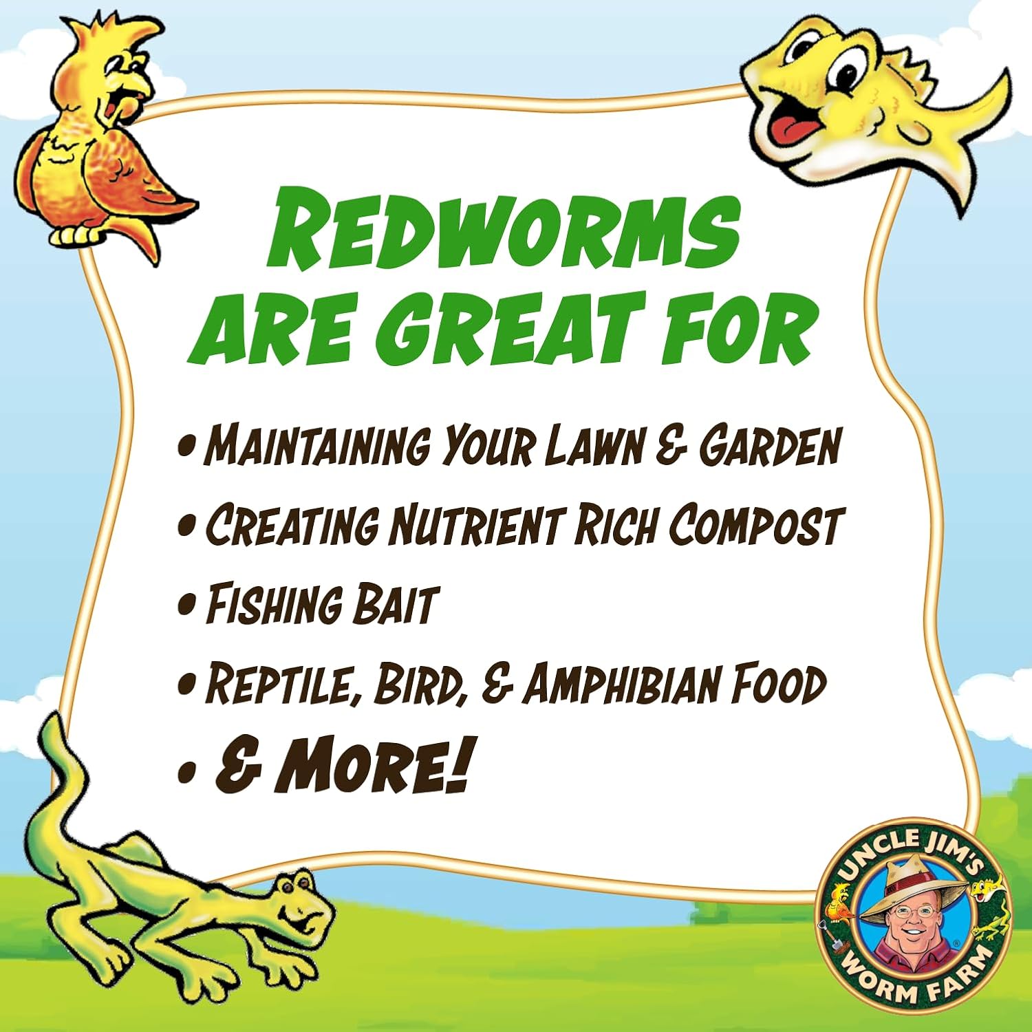 Uncle Jim's Worm Farm 100 Count Red Wiggler Composting Worms Mix for Garden Soil or Fishing | Starter Pack of Compost Worms Improves Soil Structure