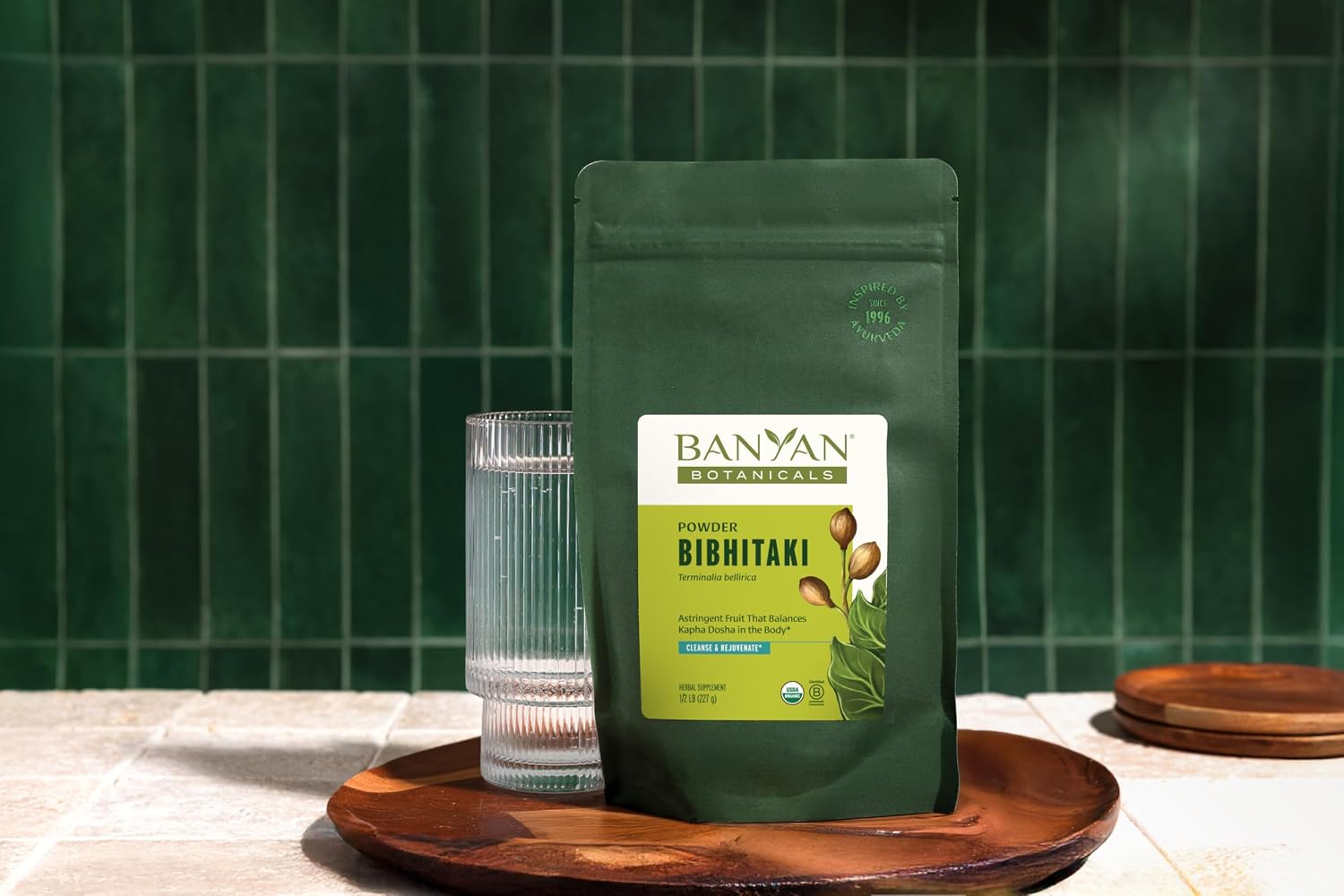 Banyan Botanicals Bibhitaki Powder - Certified Organic, 1/2 Pound - Terminalia belerica - Detoxification and Rejuvenation for kapha*