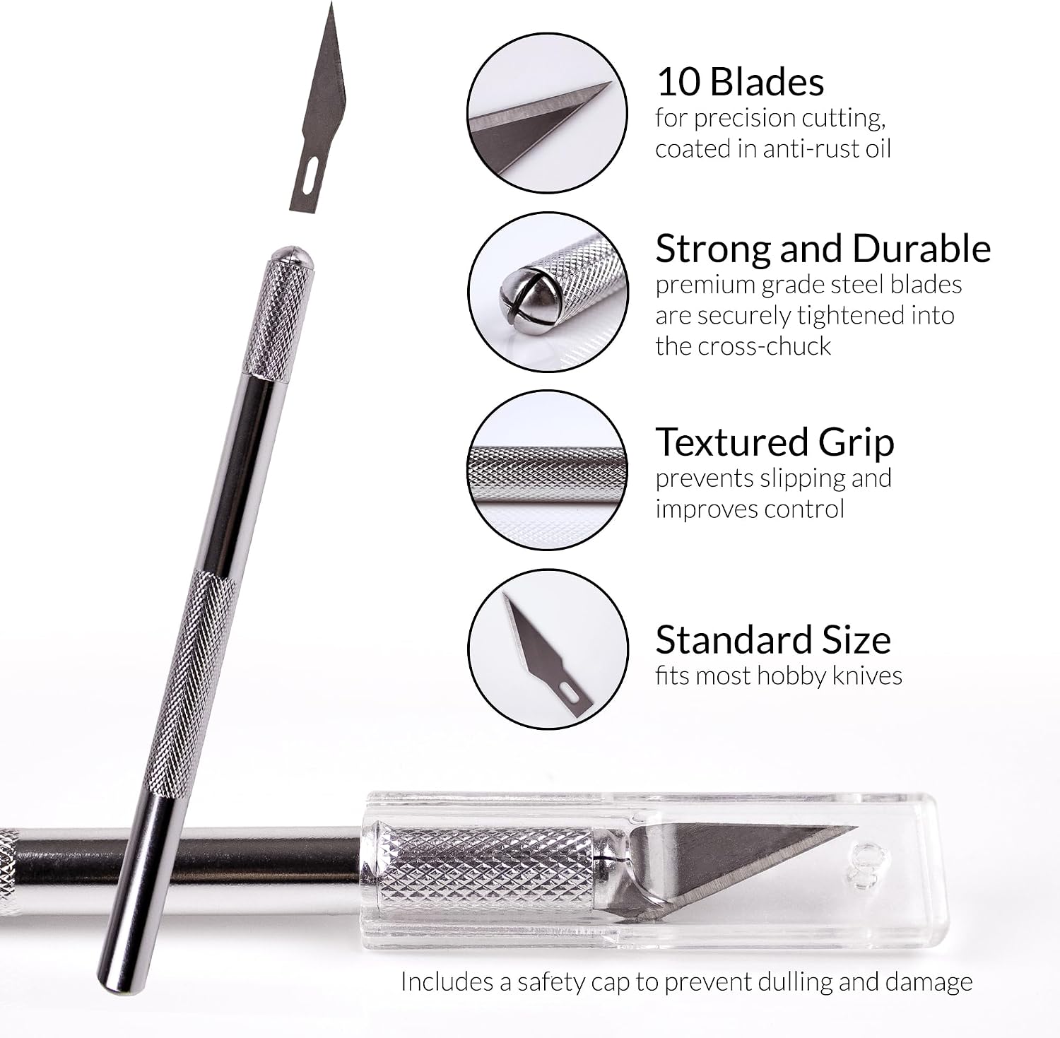 WA Portman Self-Healing Cutting Mat, Crafting Knife, 36'' Metal Ruler Set | This set includes 24x36 Inch Sewing Cutting Mat, 10pc #11 Blades, Exacto Knife Set, & 36 Inch Cork Backed Metal Ruler Set