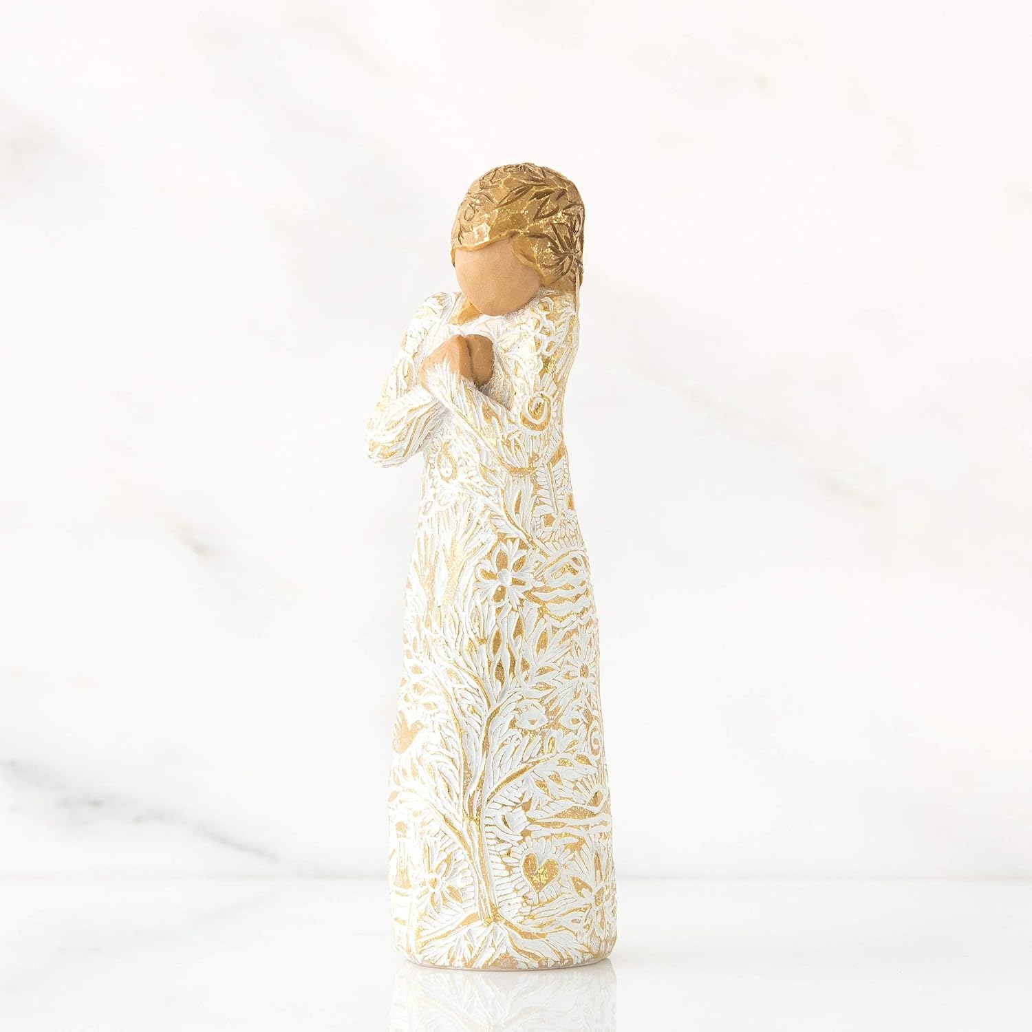 Willow Tree Quietly, Sculpted Hand-Painted Figure | Cast from a Susan Lordi Original Carving, Gift Offering Comfort, Peace, Support and Inner Strength, Includes Enclosure Card
