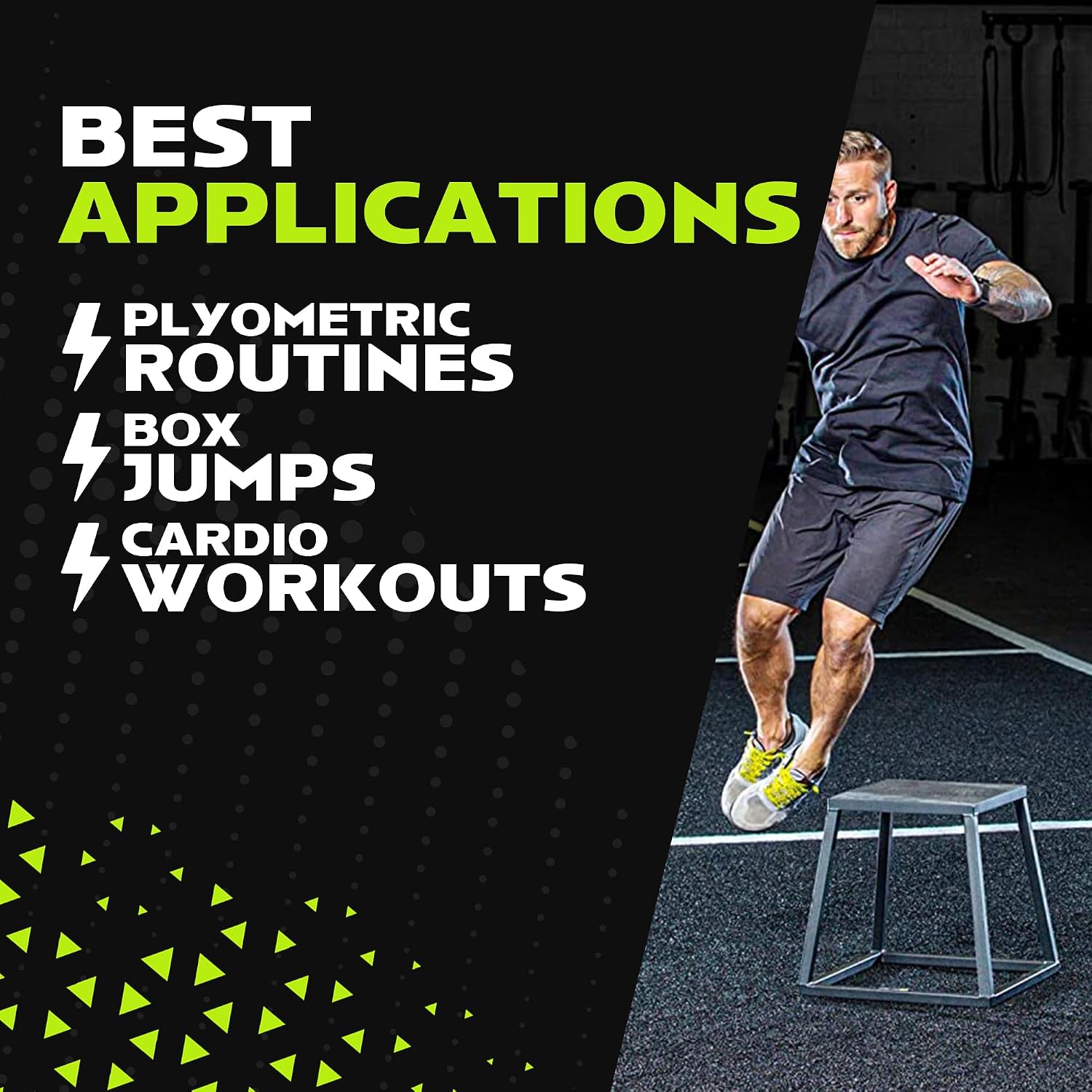 Rage Fitness Steel Plyo Box 12-18-24 Inch High Anti-Slip Pre-Assembled Plyometric Jump Box for Home Gym Conditioning and Strength Training (Sold
