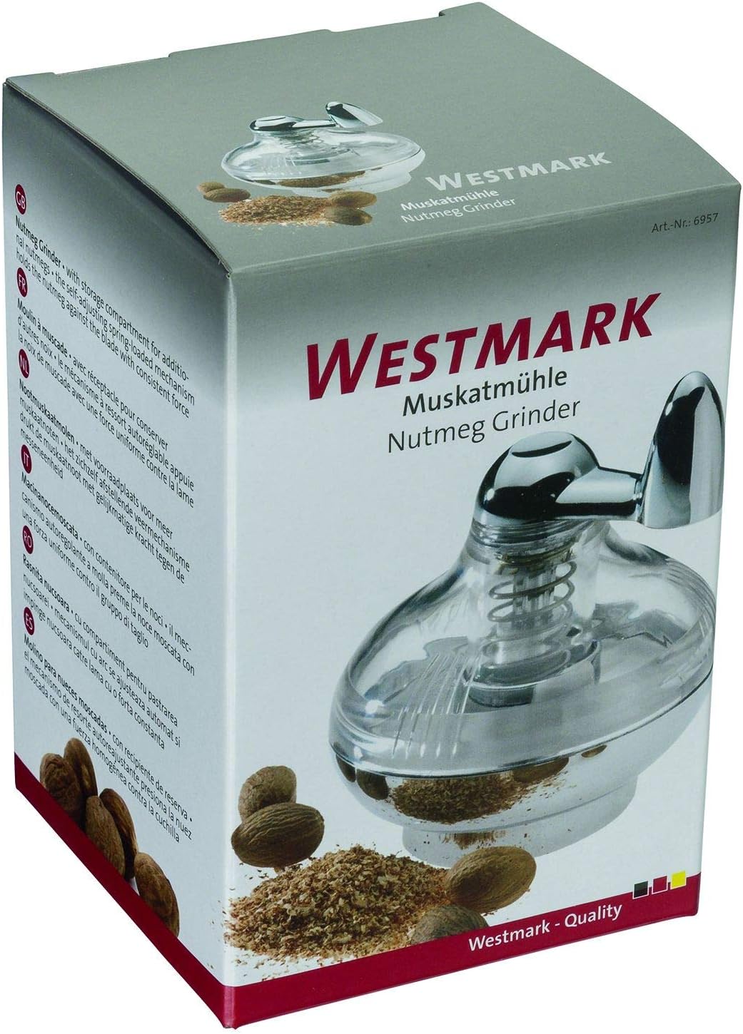 Westmark Nut Meg Grinder, 3.3 x 3.1 x 3.7 inches, Clear