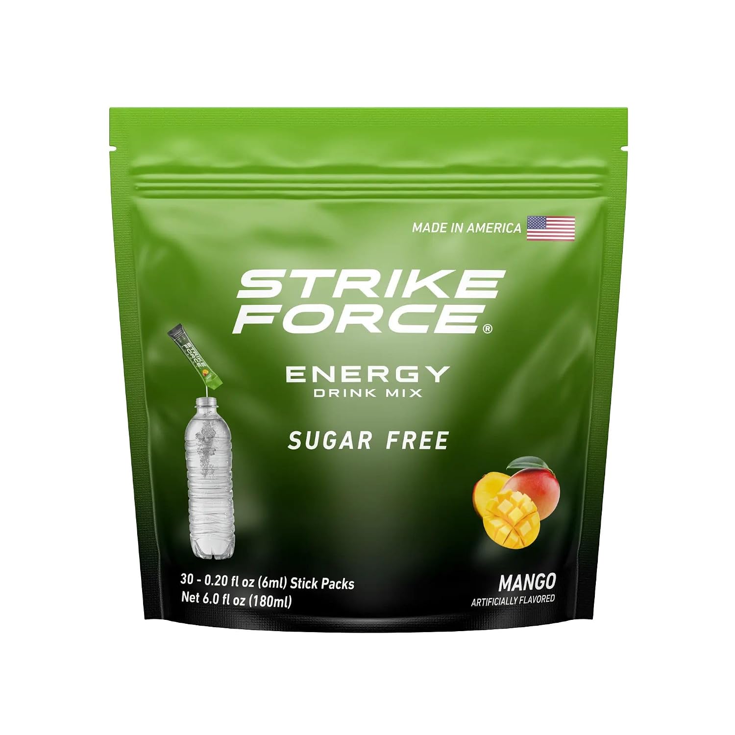 Strike Force Energy Drink Mix - Original Flavor - Natural Tasting Caffeine Drink - Turn Any Drink into a Healthy Energy Drink - Zero Calories, Keto Friendly, Sugar Free, Pre Workout (40 Liquid Packs)