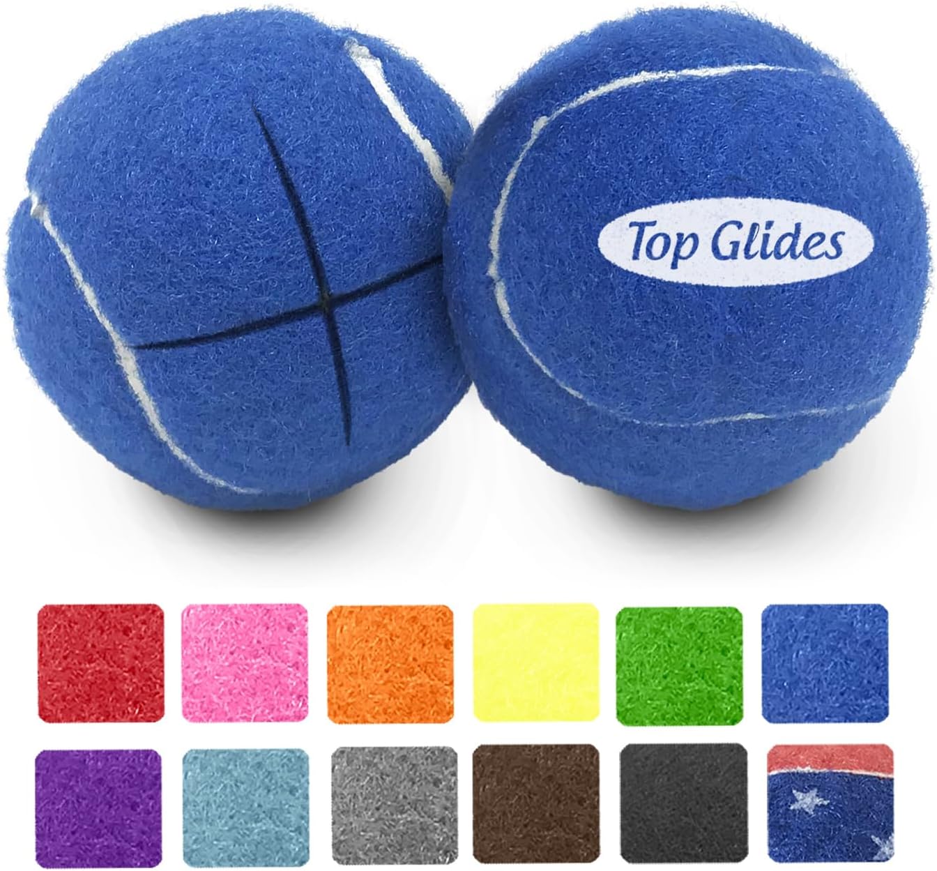 AMP Top Glides Precut Walker Tennis Ball Glides (Gray)