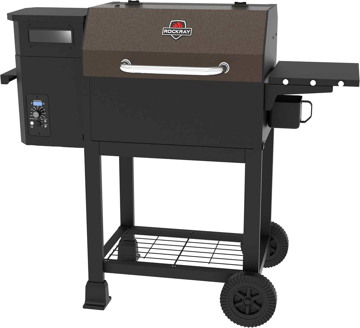 465 SQ.IN Wood Pellet Grill & Smoker with Side Shelf, 8 IN 1 BBQ Grill with PID Temperature Control for Outdoor Cooking, BBQ Camping and Patio