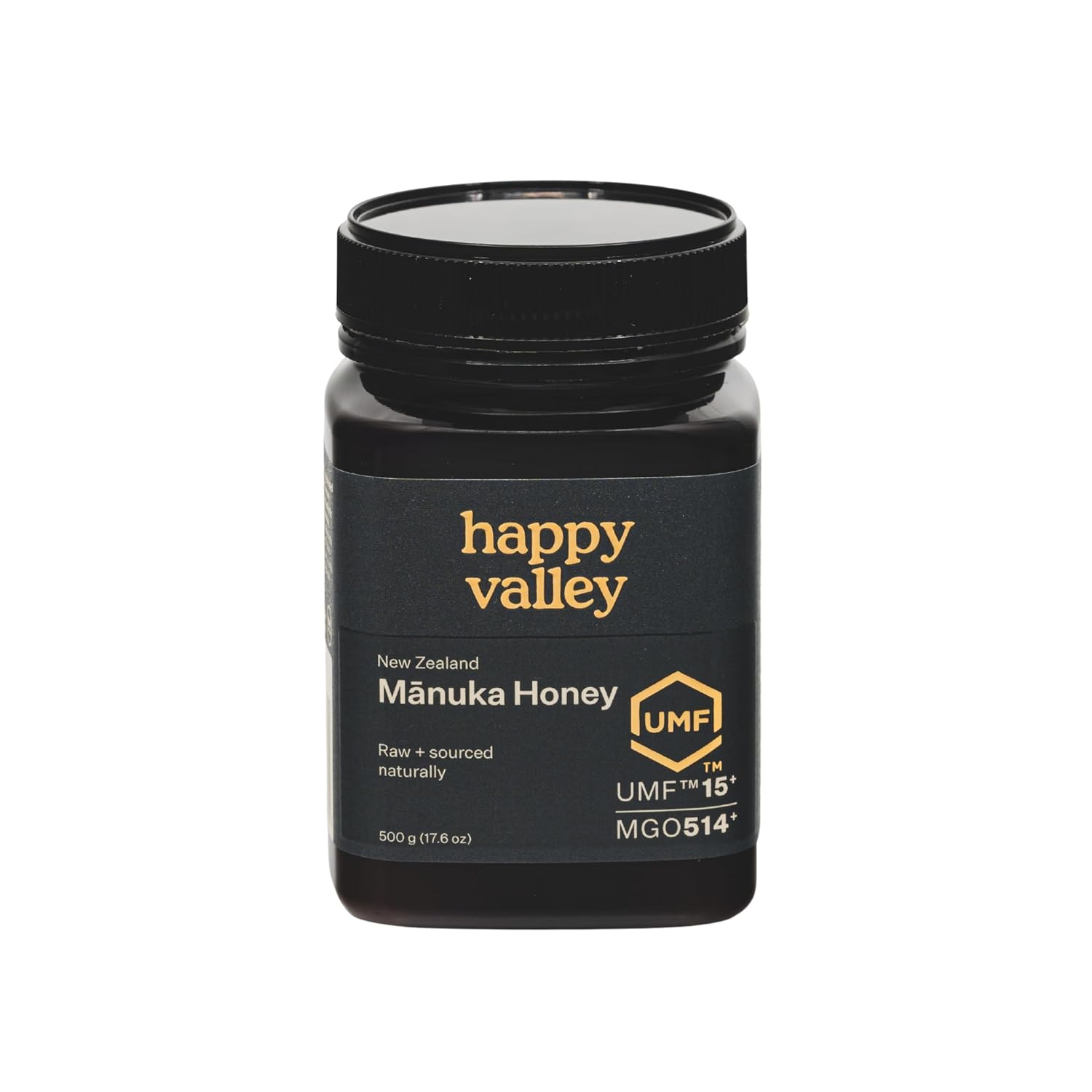 Happy Valley UMF 15+ Mānuka Honey, MGO 514+, Raw New Zealand Honey, Superfood for Immune and Digestive Support, UMF Certified, Non-GMO