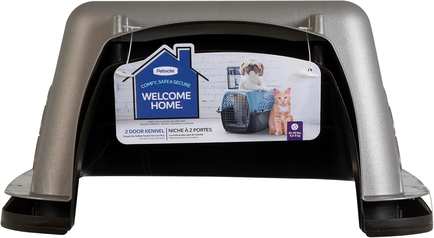 Petmate 2-Door Dog, Puppies & Cat Kennel, 19", White | Top & Front Loading, Made in USA, Extra Small