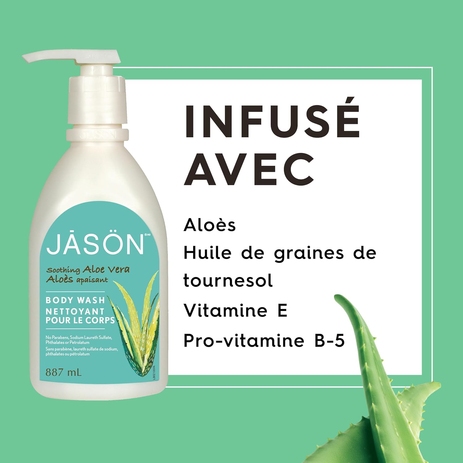JASON Aloe Vera Shower Gel Body Wash - Soothing, Gentle Clean Feeling, 30 Fluid Ounces
