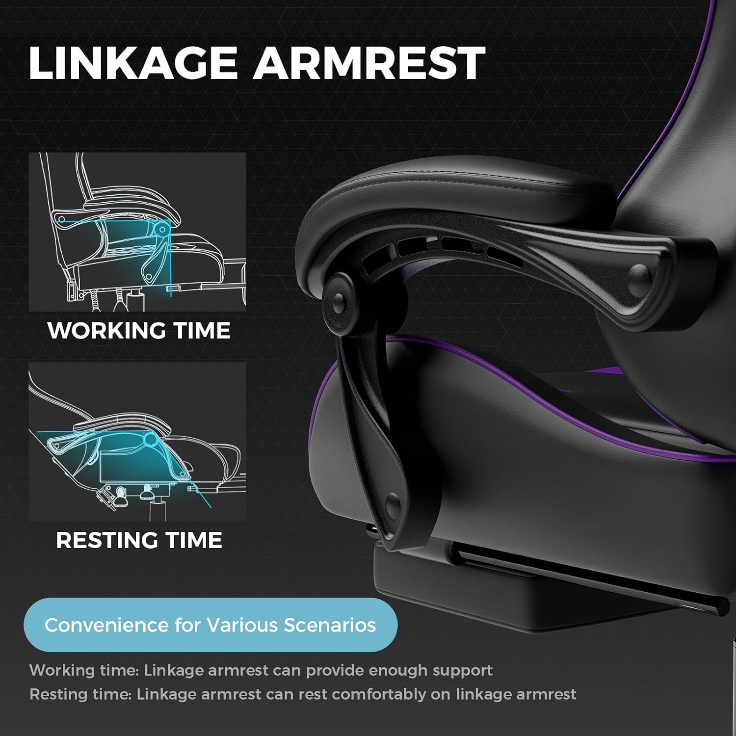 GTPLAYER Gaming Chair, Computer Chair with Footrest and Lumbar Support