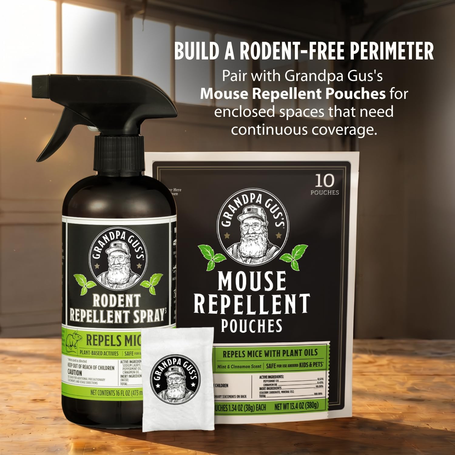 Grandpa Gus's Rodent Repellent Spray, Natural Peppermint Oil, 16 Fl Oz