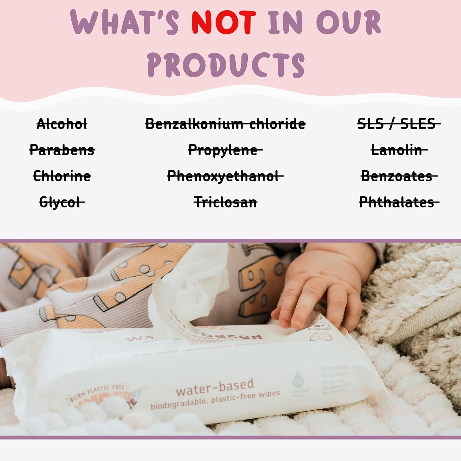 Kinder by Nature Water-Based Baby Wipes - 672 Count (12 packs of 56) -Unscented and Hypoallergenic - 99% water - 100% biodegradable - Plastic-Free