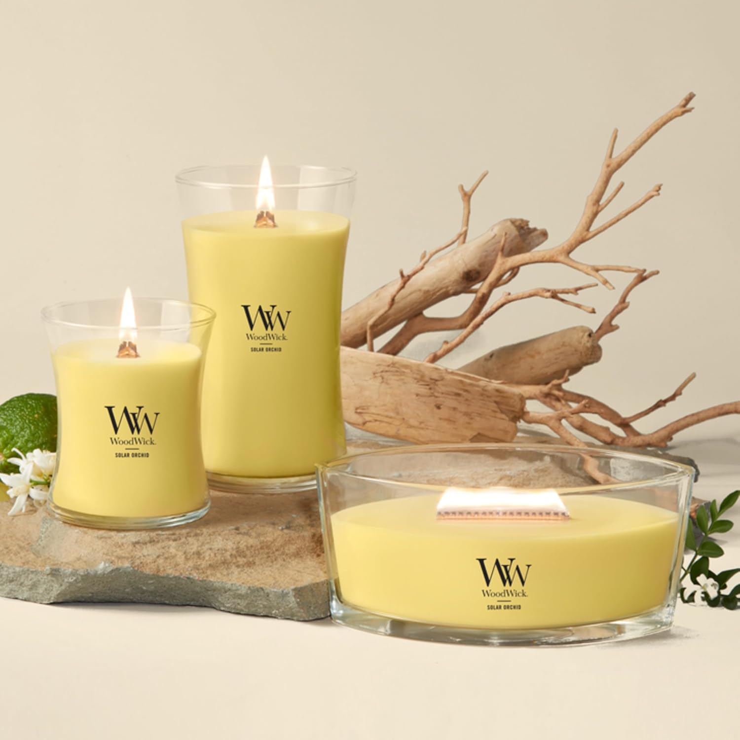 WoodWick Lavender Spa Gifts for Women and Men, 9.7 oz Medium Hourglass Candle with Crackling Wick