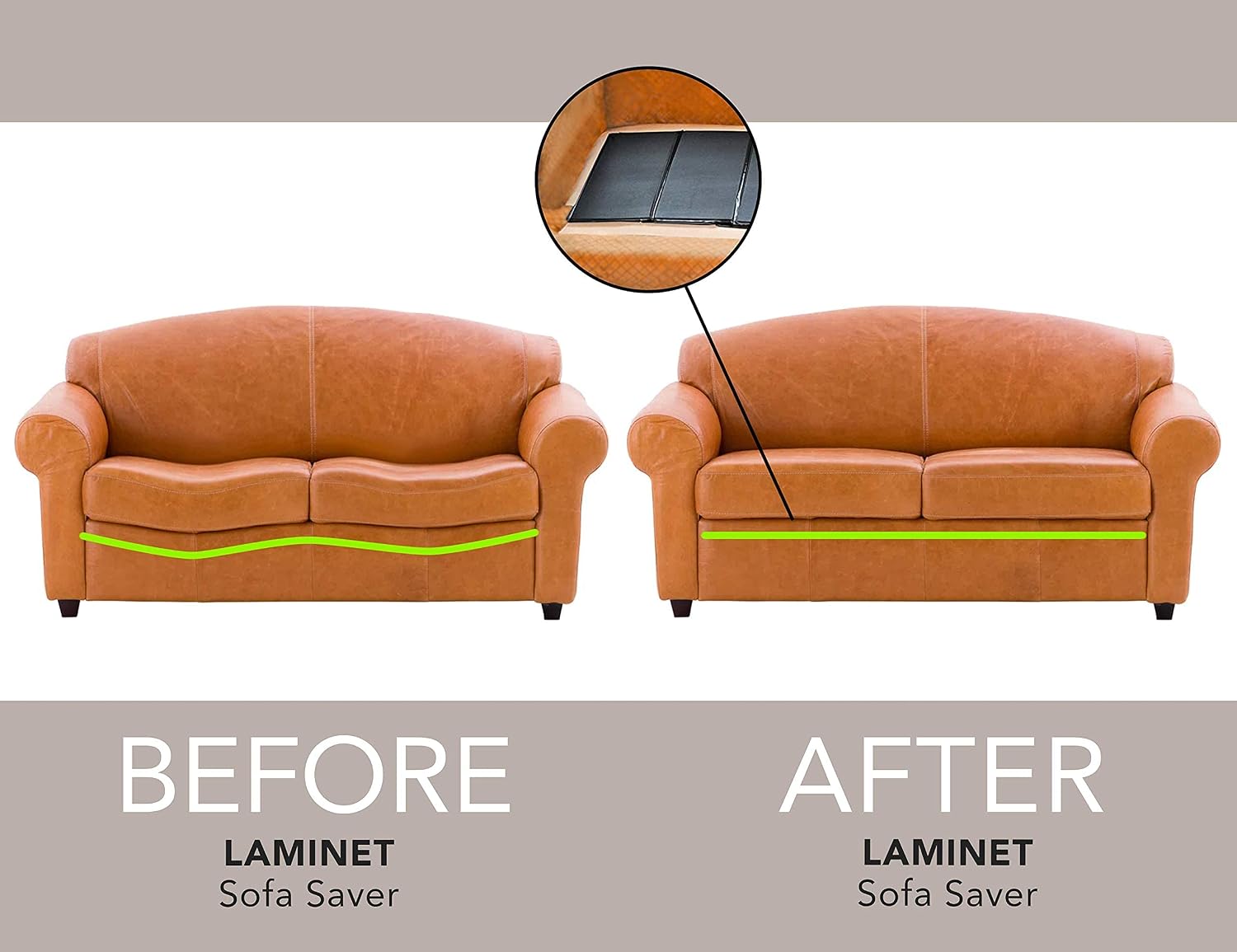 LAMINET Deluxe Extra Thick Sagging Furniture Cushion Support Insert| Seat Saver| New and Improved| Extend The Life of Your Sofa| 60% Thicker - Sofa - 17" L x 66" W