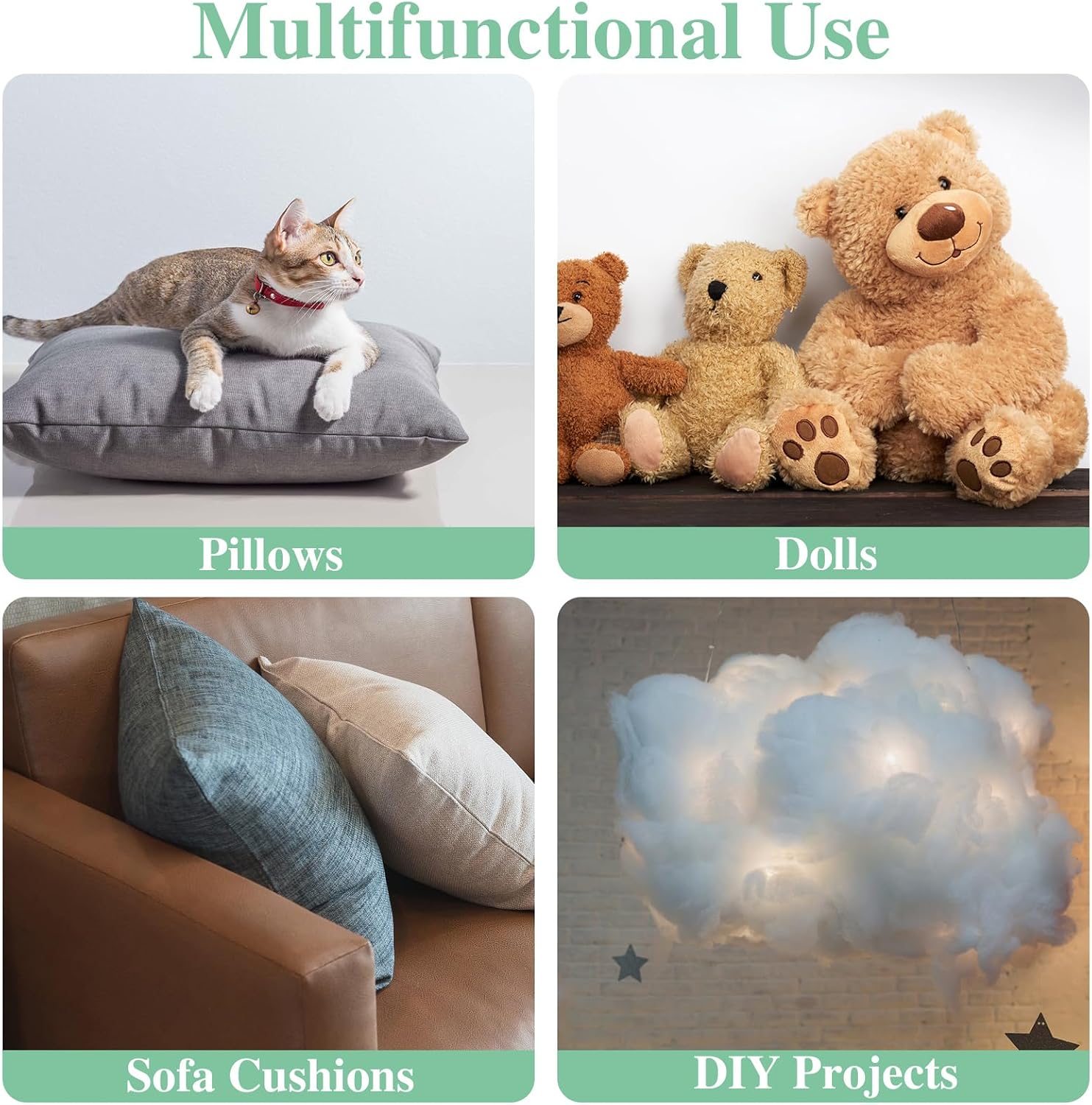 Premium Polyfill Stuffing for Stuffed Animals - Resilient Pillow Stuffing