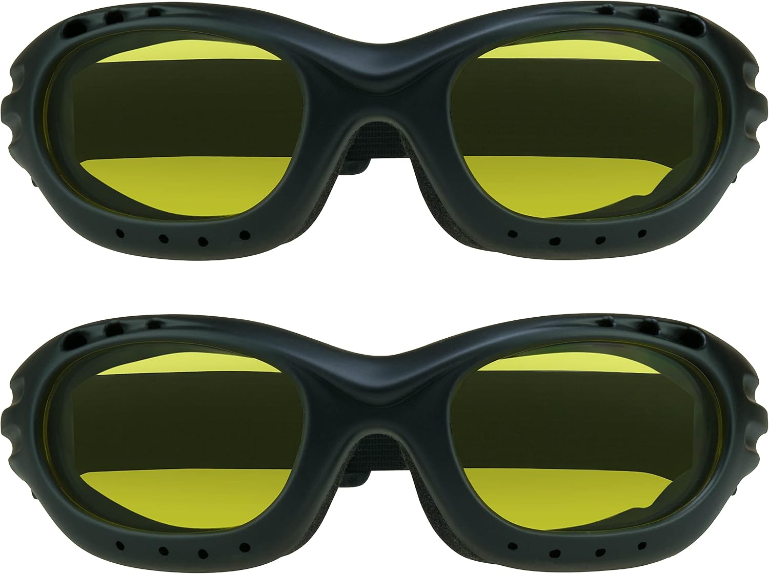 Bikershades Motorcycle Safety Riding Goggles Men Women. Polarized Lens, Smoke, Mirrored Blue or Orange, Clear Yellow Lenses