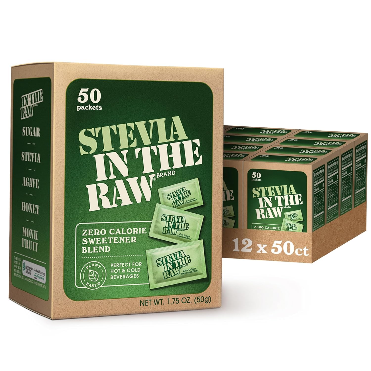 Stevia In The Raw 50 Count Box (Pack of 1) , 1.75 ounce each