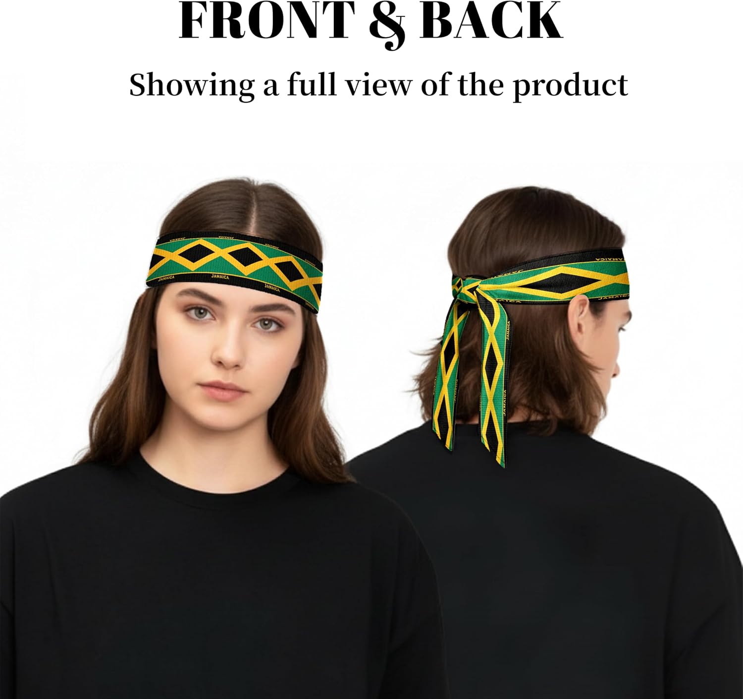 Tie Headbands for Men Women,Pattern Gymwrap,Gym Workout Adjustable Non-Slip Sweatbands for Running,40 X 2.4In