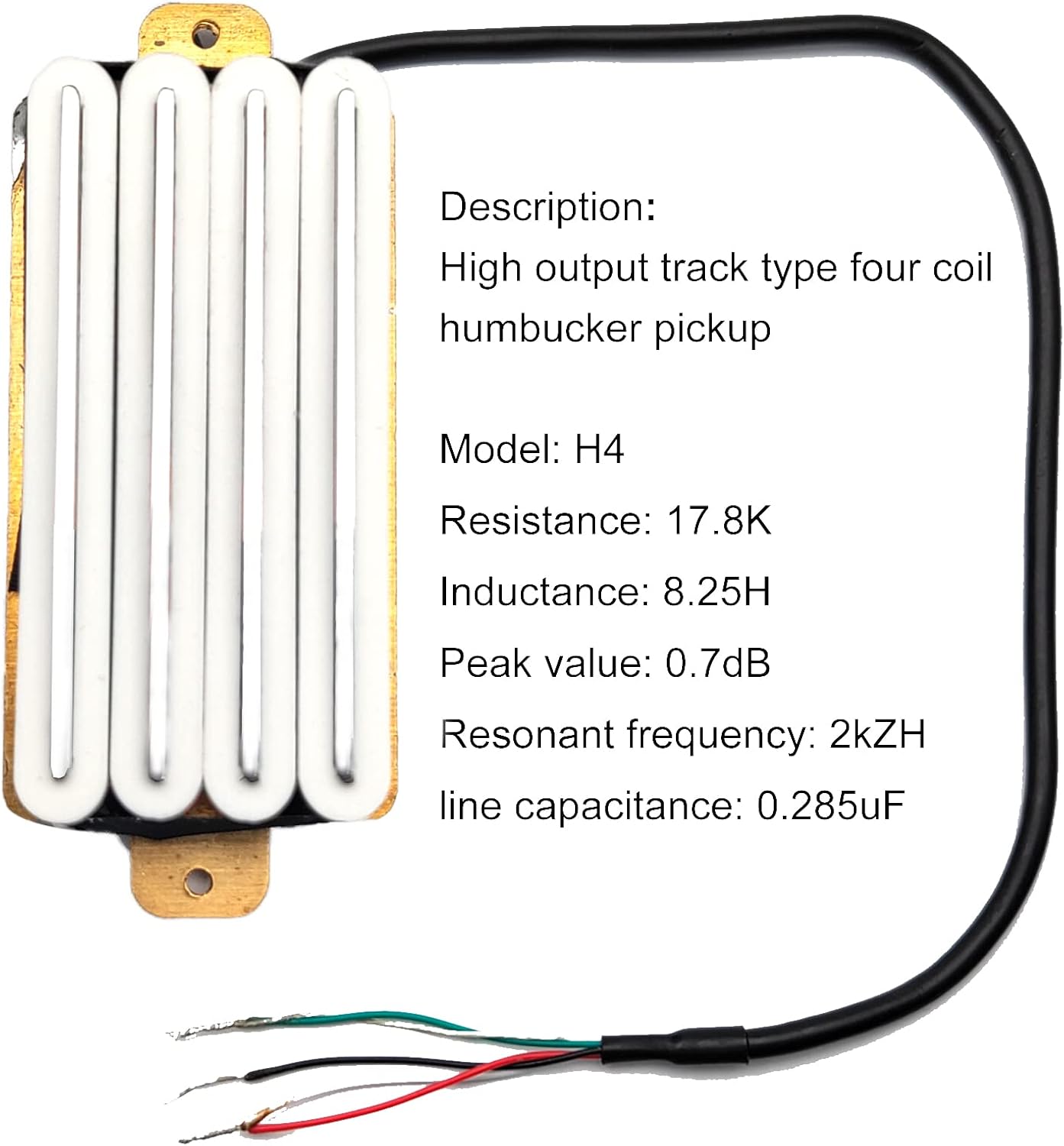 SAPHUE 2-Dual Blade Electric Guitar High Output Track Type Four Coil Humbucker Pickup Black