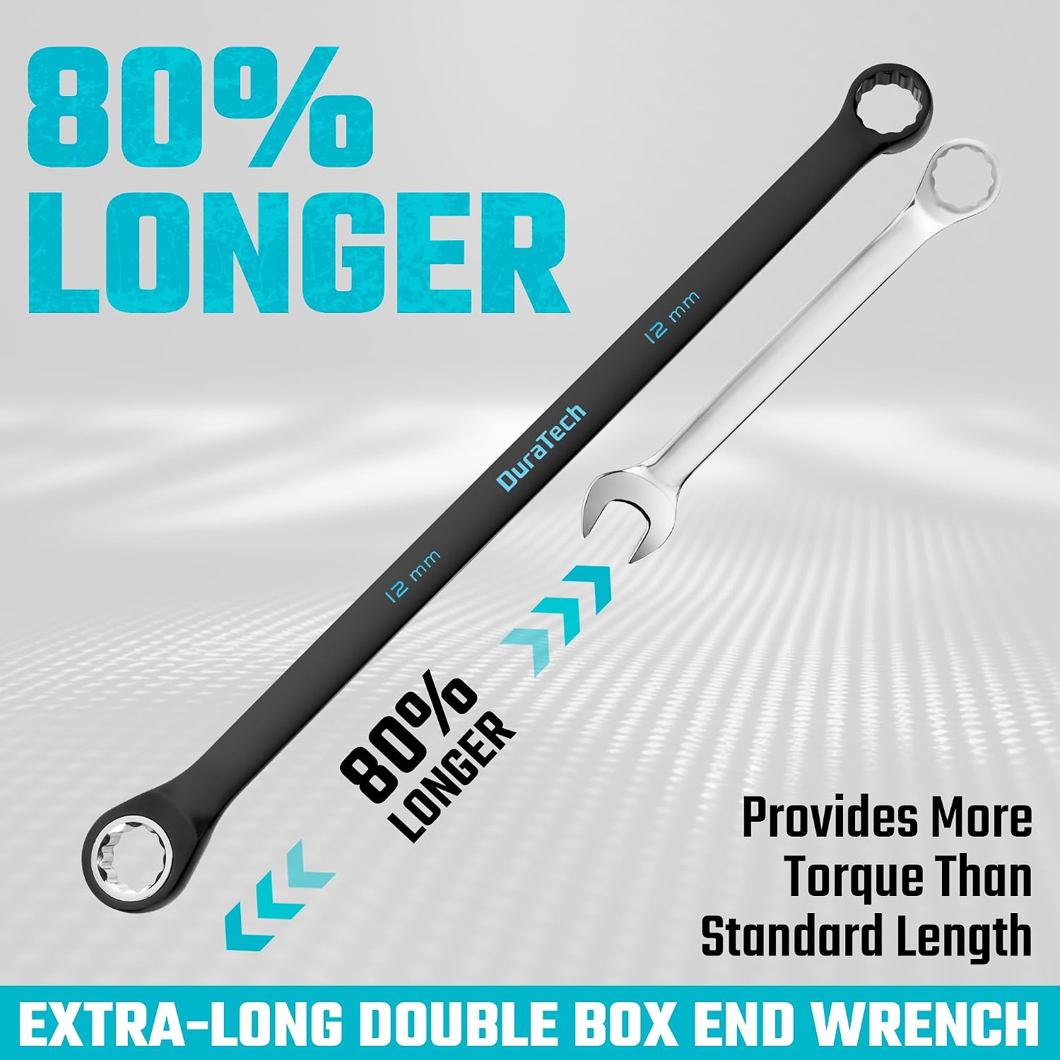 DURATECH Extra Long Ratcheting Wrench Set, Double Box End, Metric, 9-Piece