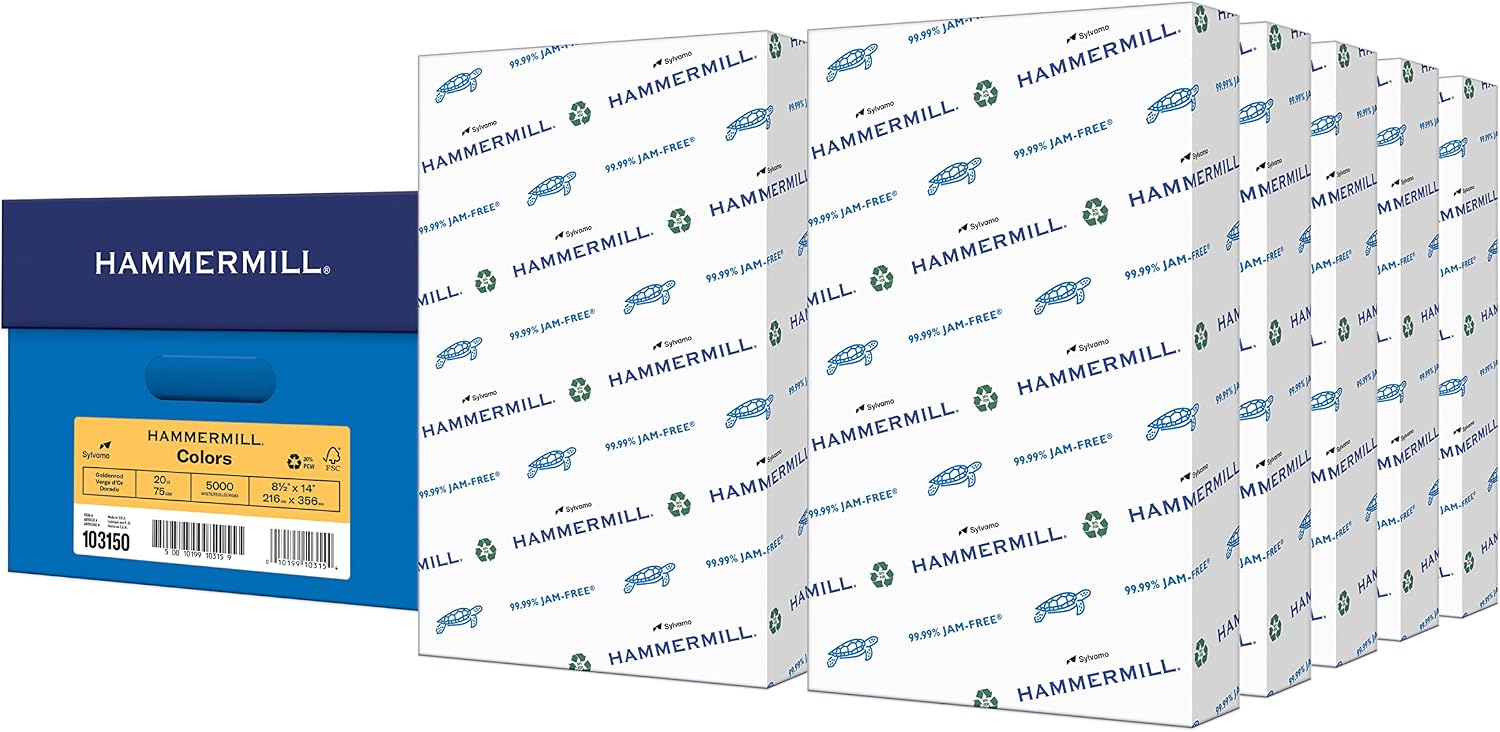 Hammermill Colored Paper, 20 lb Ivory Printer Paper, 8.5 x 11 - Made in the USA, Pastel Paper, 103176R - 1 Ream (500 Sheets)
