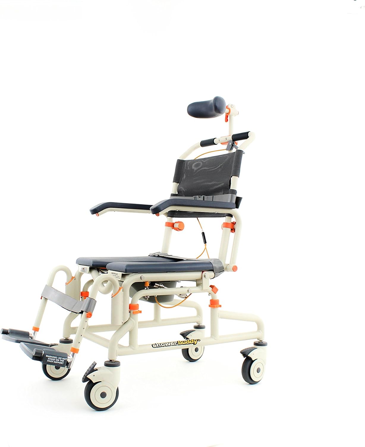 ShowerBuddy SB3T Roll in Bath Shower Commode Chair with Tilt | Adjustable Height With Swing Away Footrests and Armrests | Perfect Mobility Companion