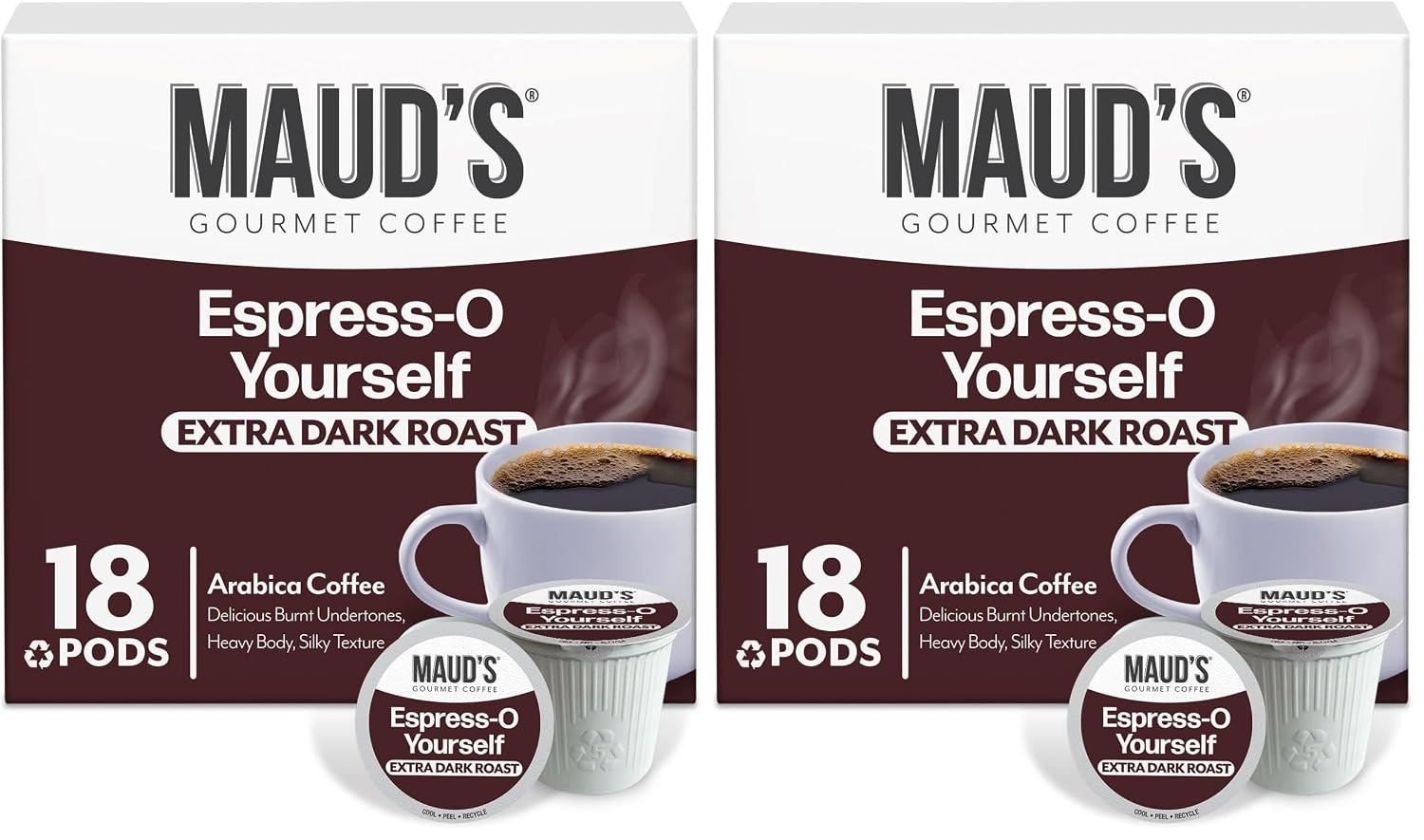 Maud's Dark Roast Coffee Pods, 100ct | Dark Roast Coffee in Single Serve Pods – Compatible with Keurig Coffee Makers