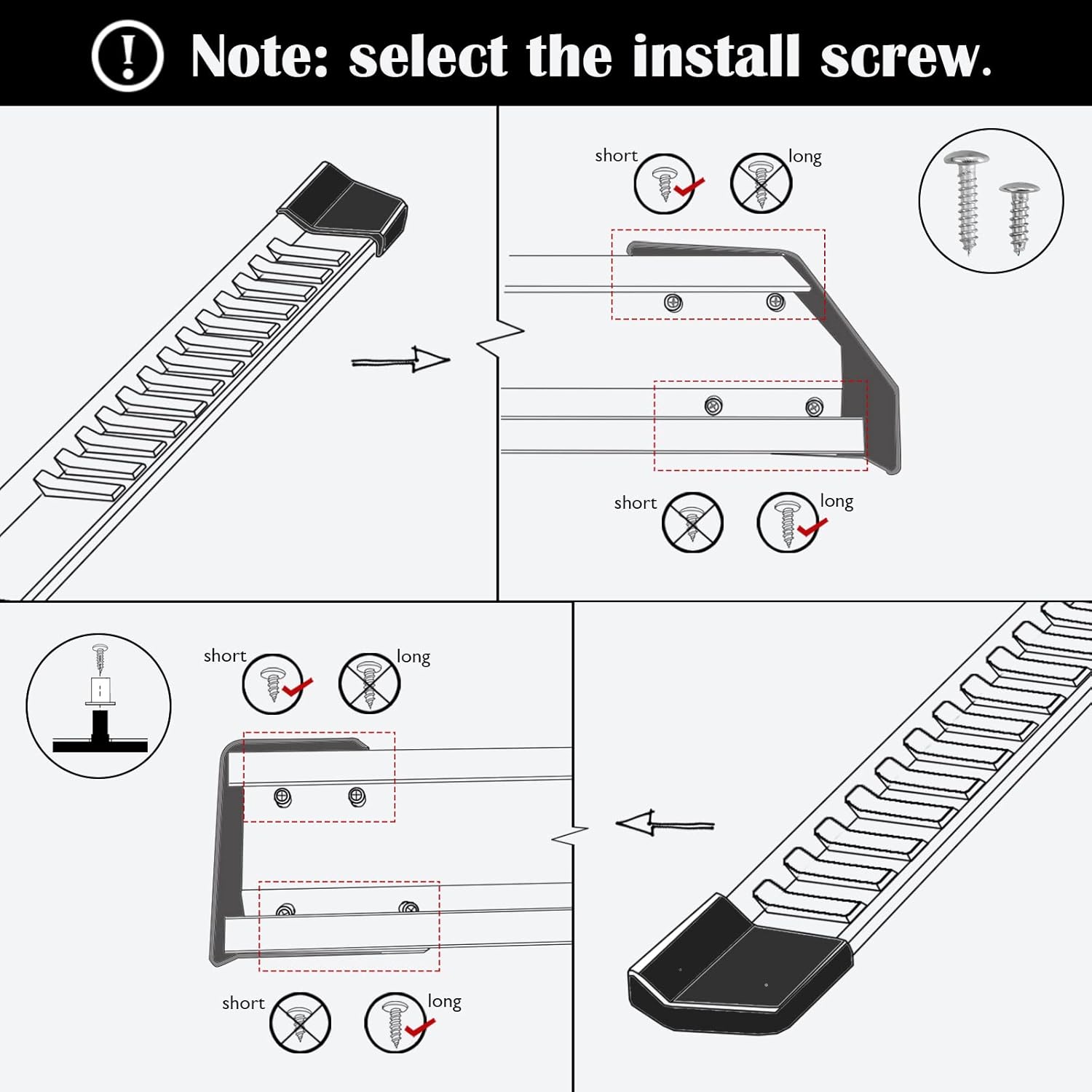 COMNOVA Pair Running Board for 2017-2026 Ford F250 Superduty Crew Cab