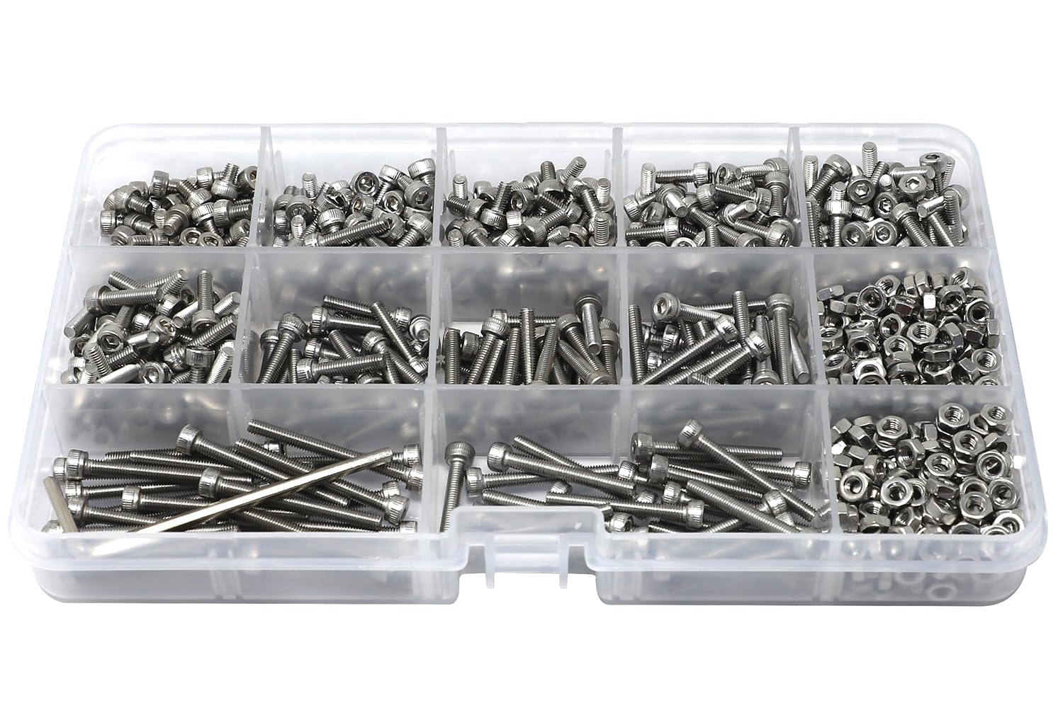 iexcell 20 Pcs M8 x 30/35/40/45/50 mm Stainless Steel 304 Hex Socket Head Cap Screws Bolts Assortment, Fully Threaded