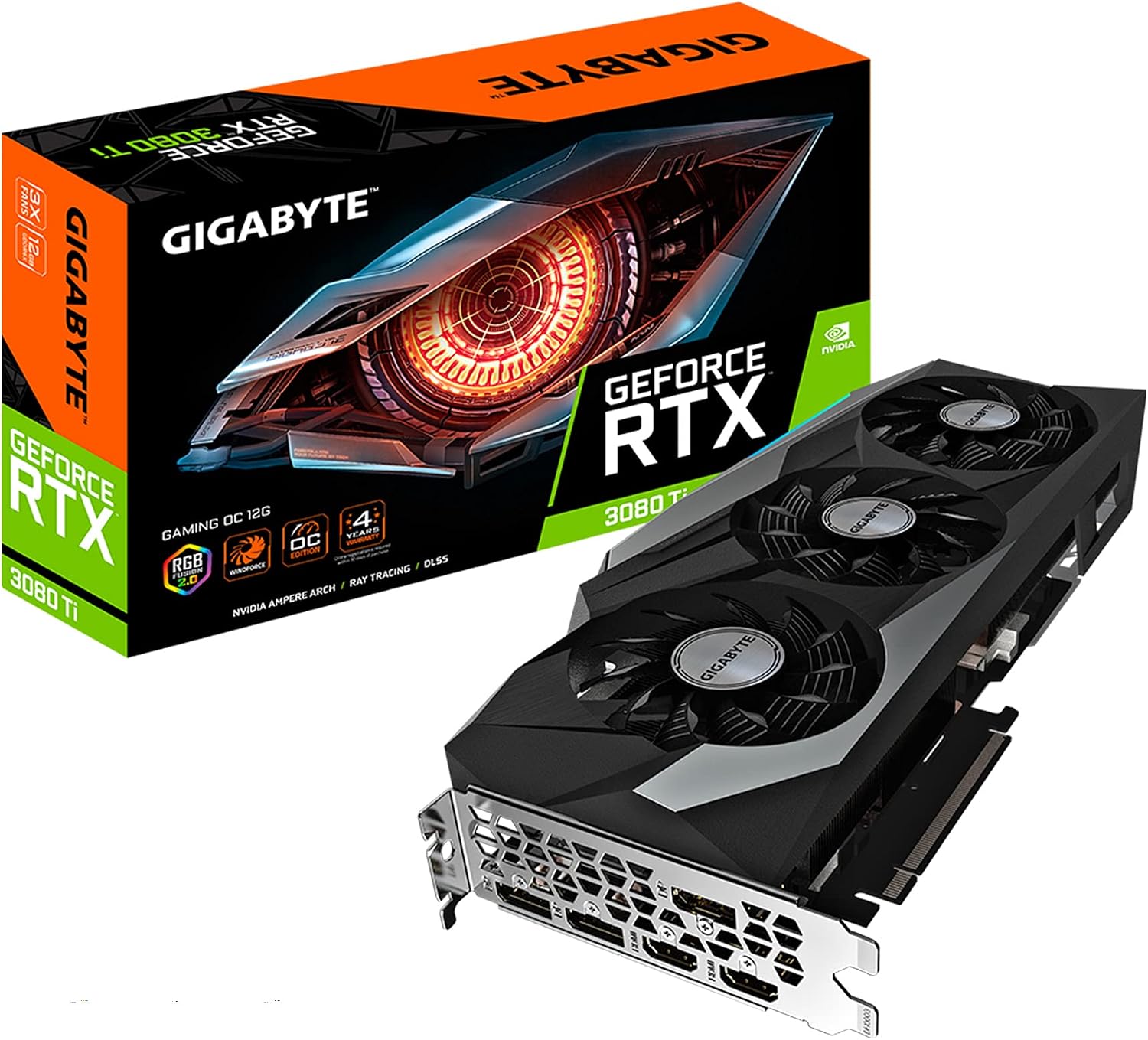 GIGABYTE GeForce RTX 3080 Ti Gaming OC 12G Graphics Card, 3X WINDFORCE Fans, 12GB 384-Bit GDDR6X, GV-N308TGAMING OC-12GD Video Card