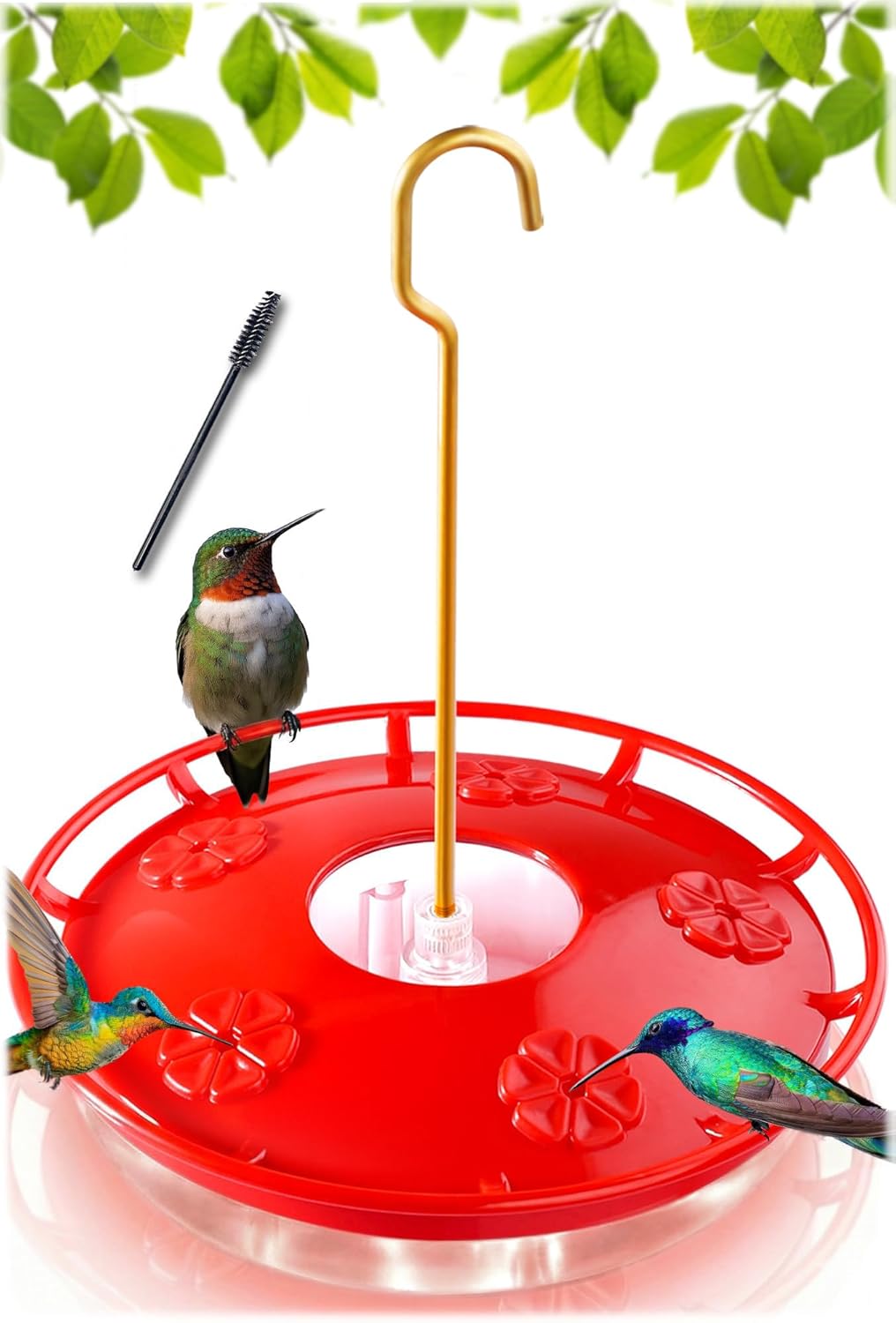 eWonLife 2 Pack 16 oz Saucer Hummingbird Feeders for Outdoors, Garden Decor