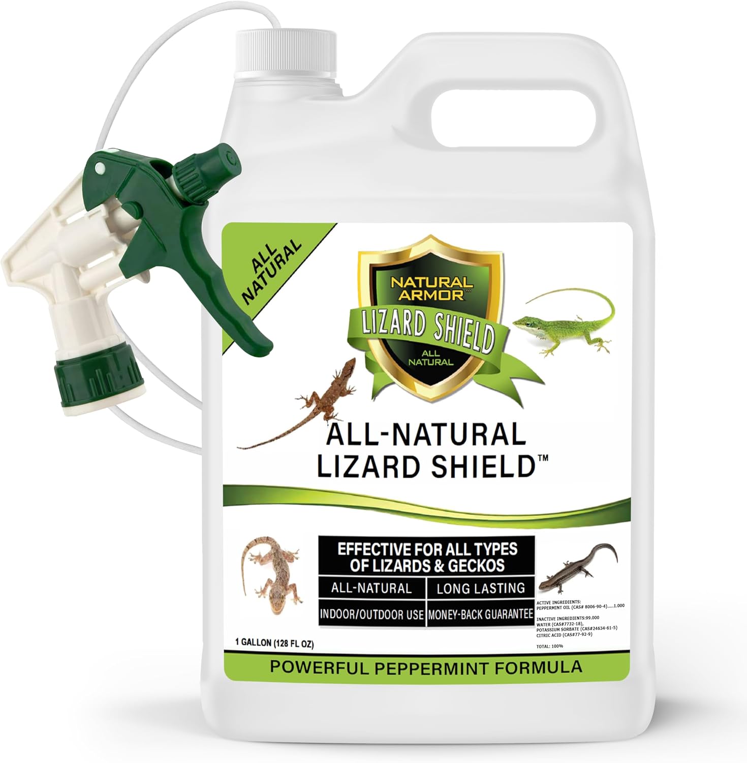 Natural Armor Lizard & Gecko Repellent - 1 Gallon (128 oz) w/Sprayer