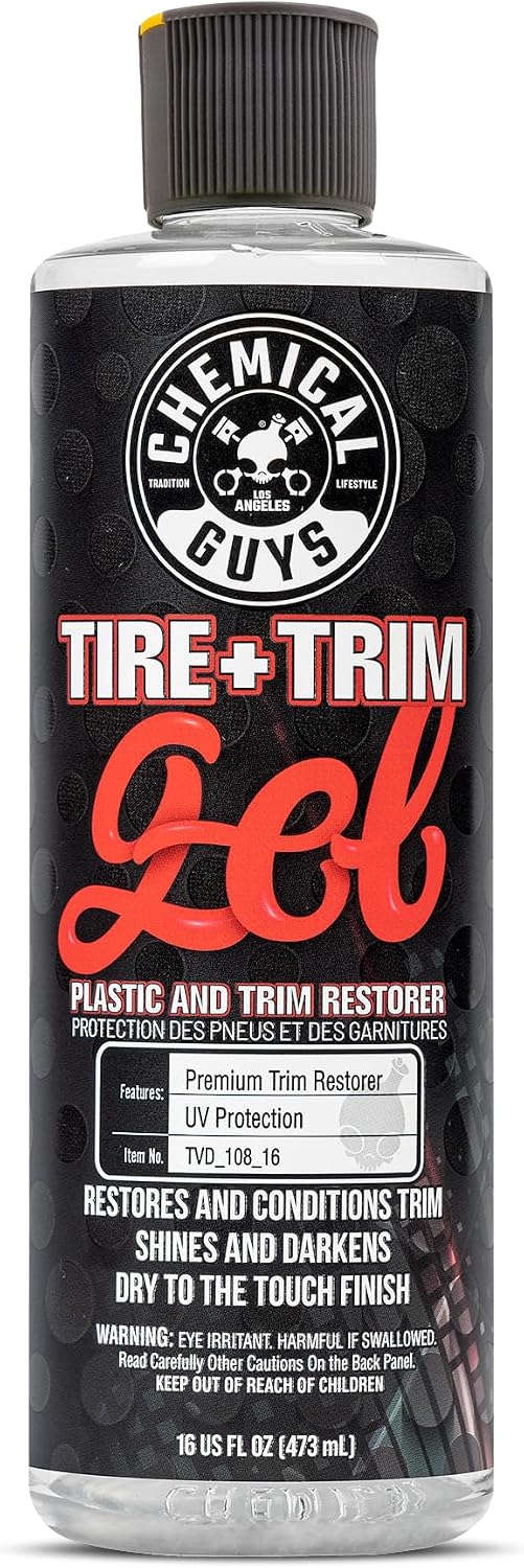 Chemical Guys, Tire & Trim Gel for Plastic & Rubber, Restores Shine, 16 oz | Thick gel restores faded tires